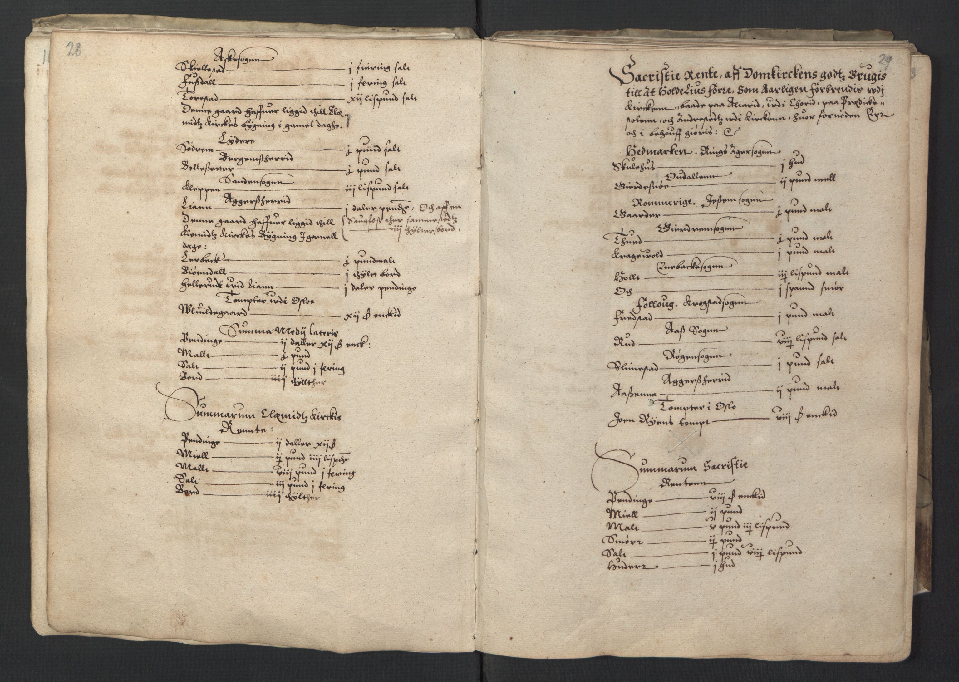 Stattholderembetet 1572-1771, RA/EA-2870/Ek/L0001/0001: Jordebøker før 1624 og til utligning av garnisonsskatt 1624-1626: / Jordebok for Oslo kapitel, 1595, p. 19