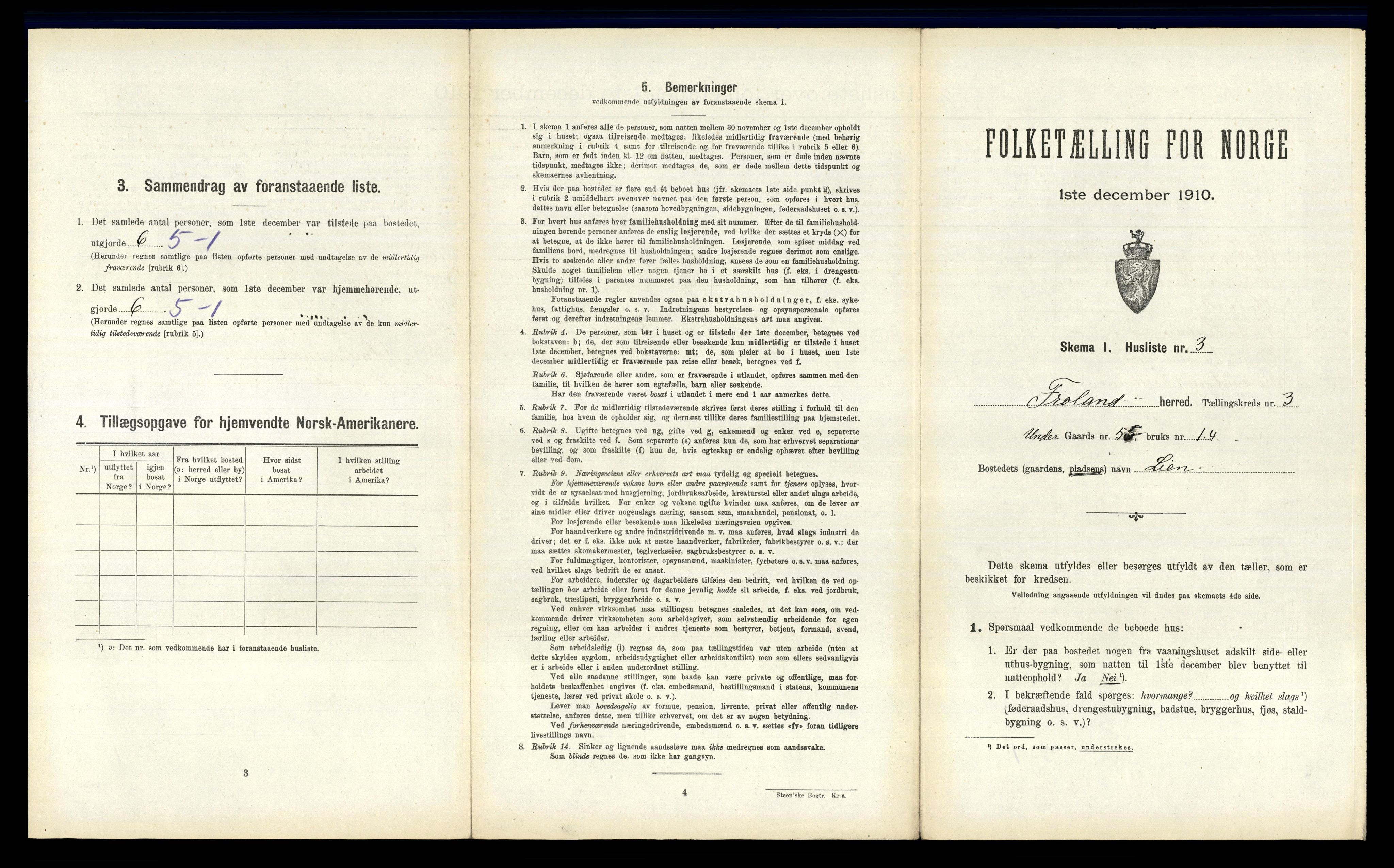 RA, 1910 census for Froland, 1910, p. 180