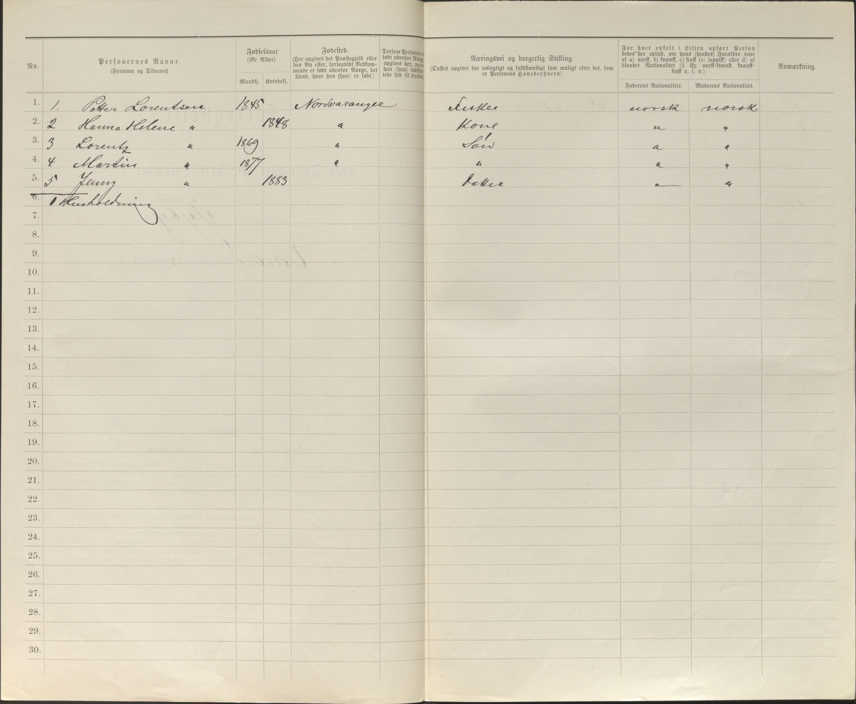 SATØ, 1885 census for 2029 Vadsø, 1885, p. 97b