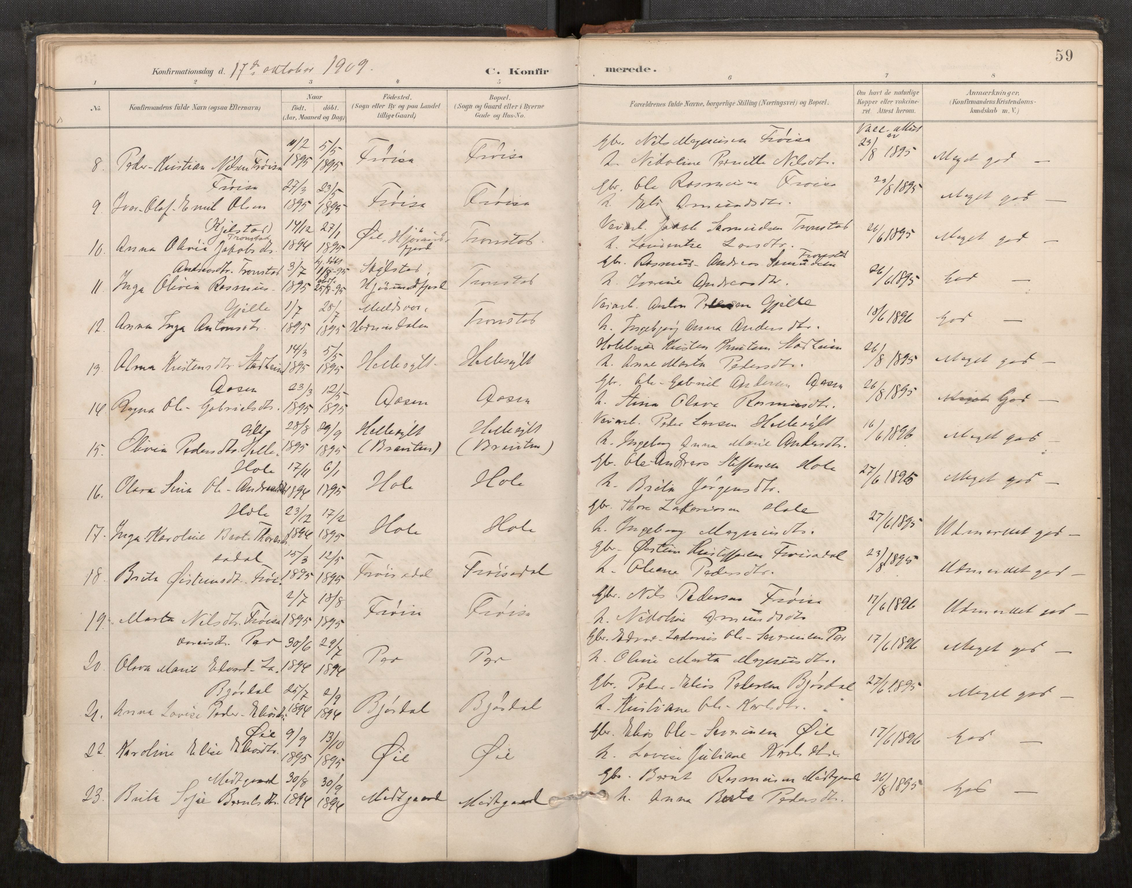 Sunnylven sokneprestkontor, AV/SAT-A-1007: Parish register (official) no. 517A09, 1887-1910, p. 59