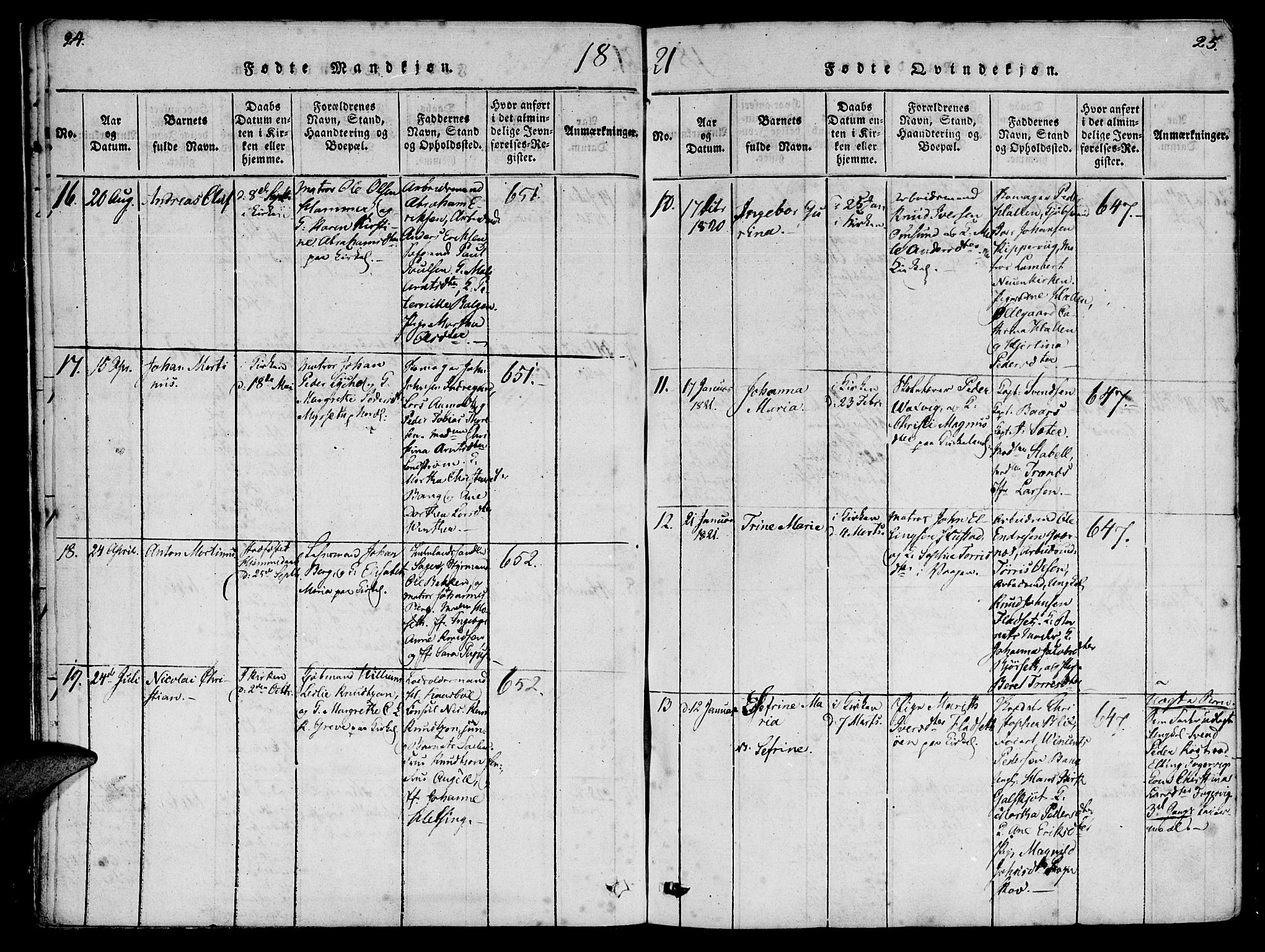 Ministerialprotokoller, klokkerbøker og fødselsregistre - Møre og Romsdal, AV/SAT-A-1454/572/L0842: Parish register (official) no. 572A05, 1819-1832, p. 24-25