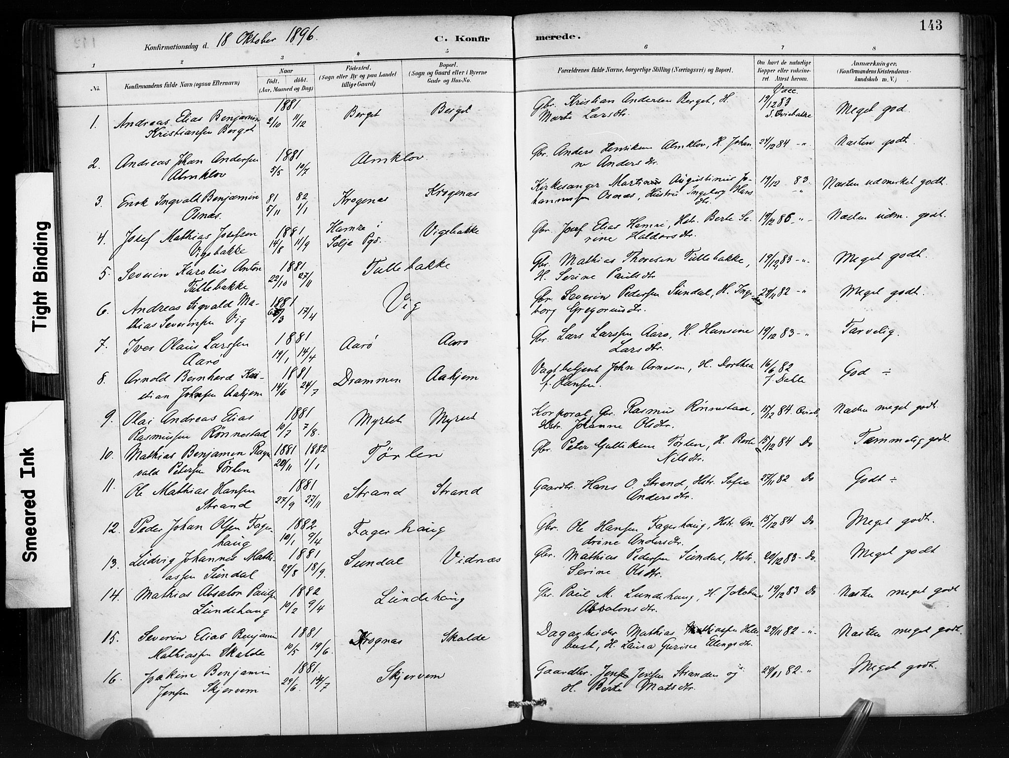 Ministerialprotokoller, klokkerbøker og fødselsregistre - Møre og Romsdal, AV/SAT-A-1454/501/L0008: Parish register (official) no. 501A08, 1885-1901, p. 143