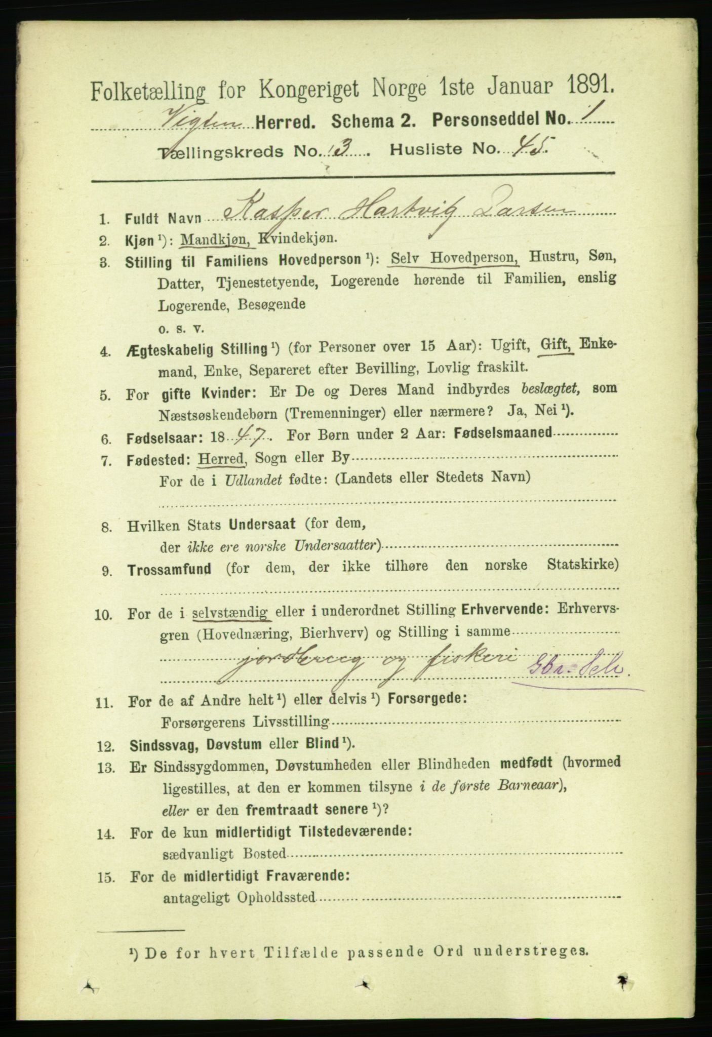 RA, 1891 census for 1750 Vikna, 1891, p. 2024