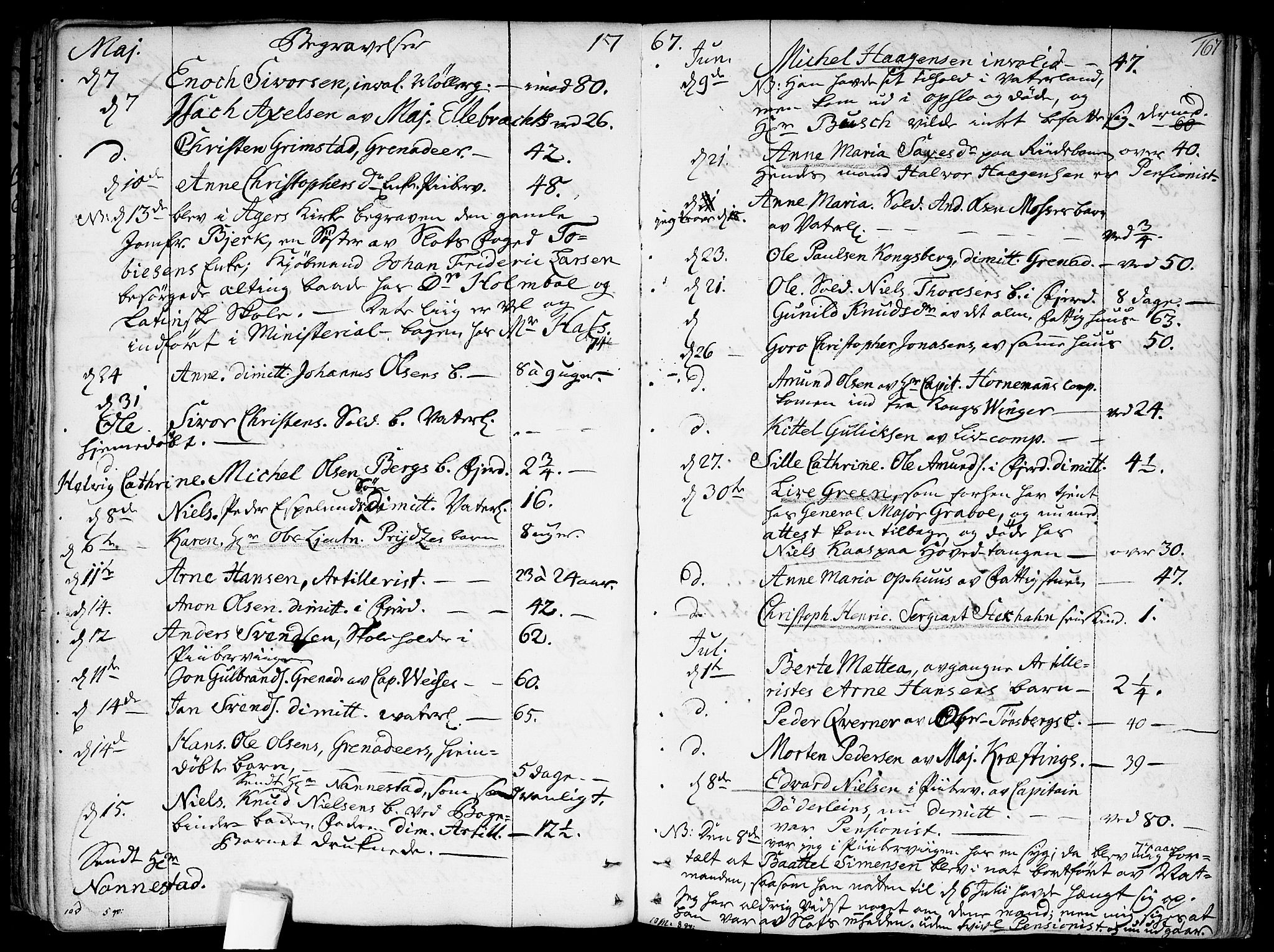 Garnisonsmenigheten Kirkebøker, SAO/A-10846/F/Fa/L0002: Parish register (official) no. 2, 1757-1776, p. 167