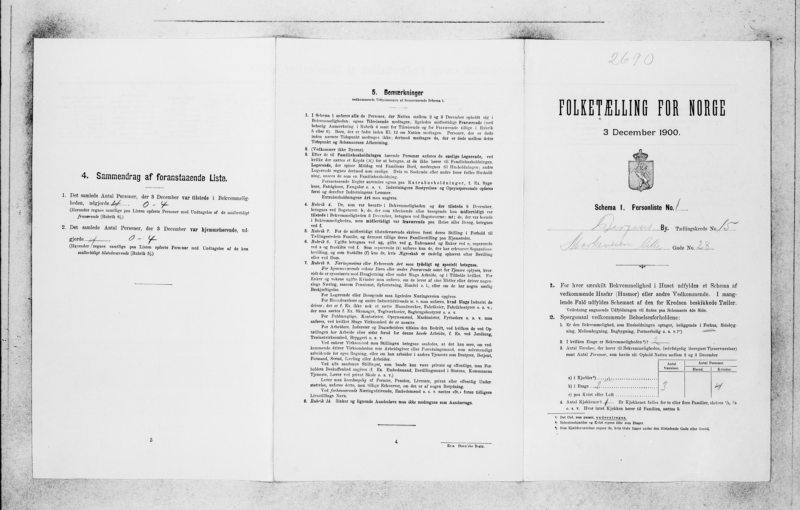 SAB, 1900 census for Bergen, 1900, p. 2834