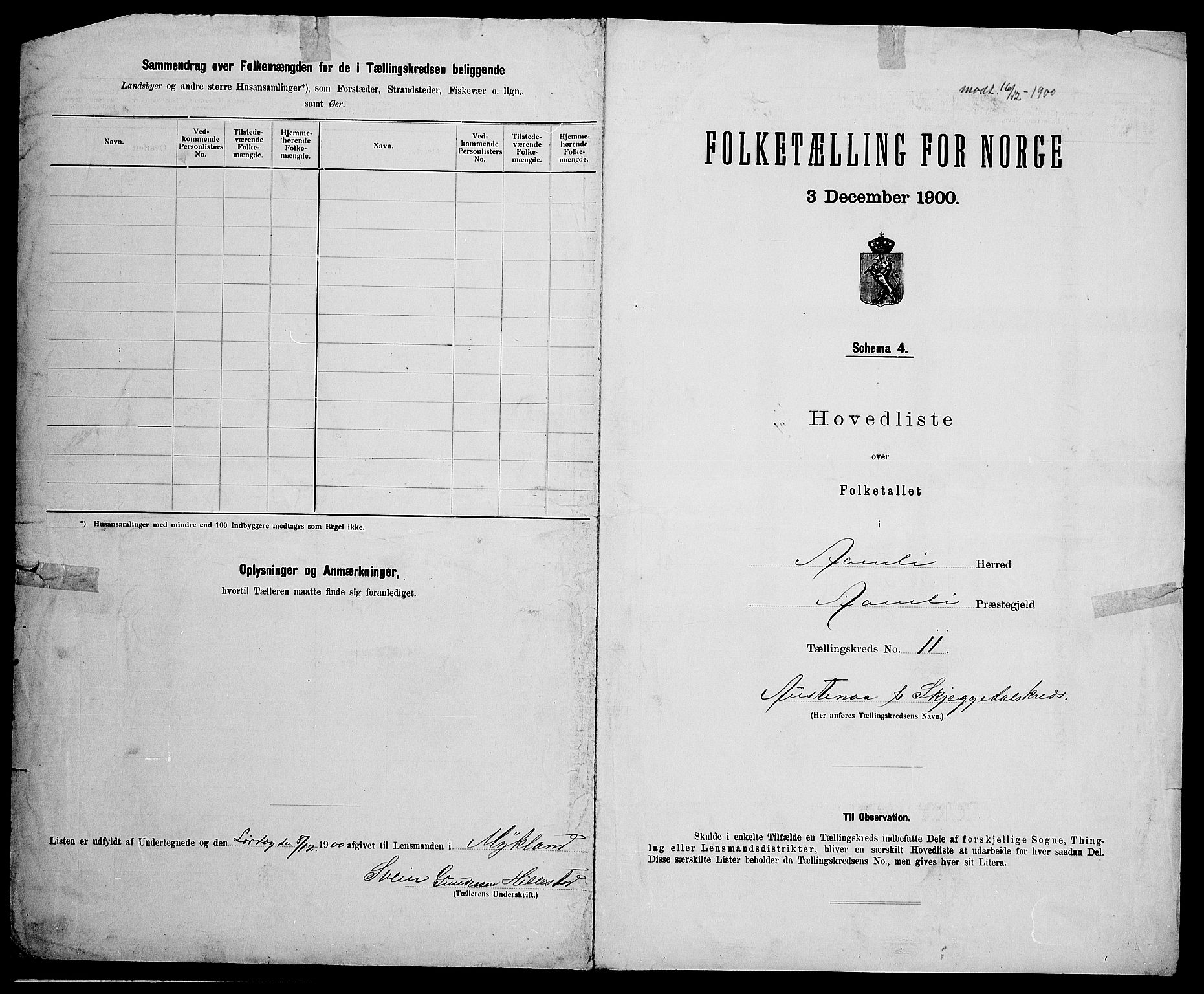 SAK, 1900 census for Åmli, 1900, p. 40