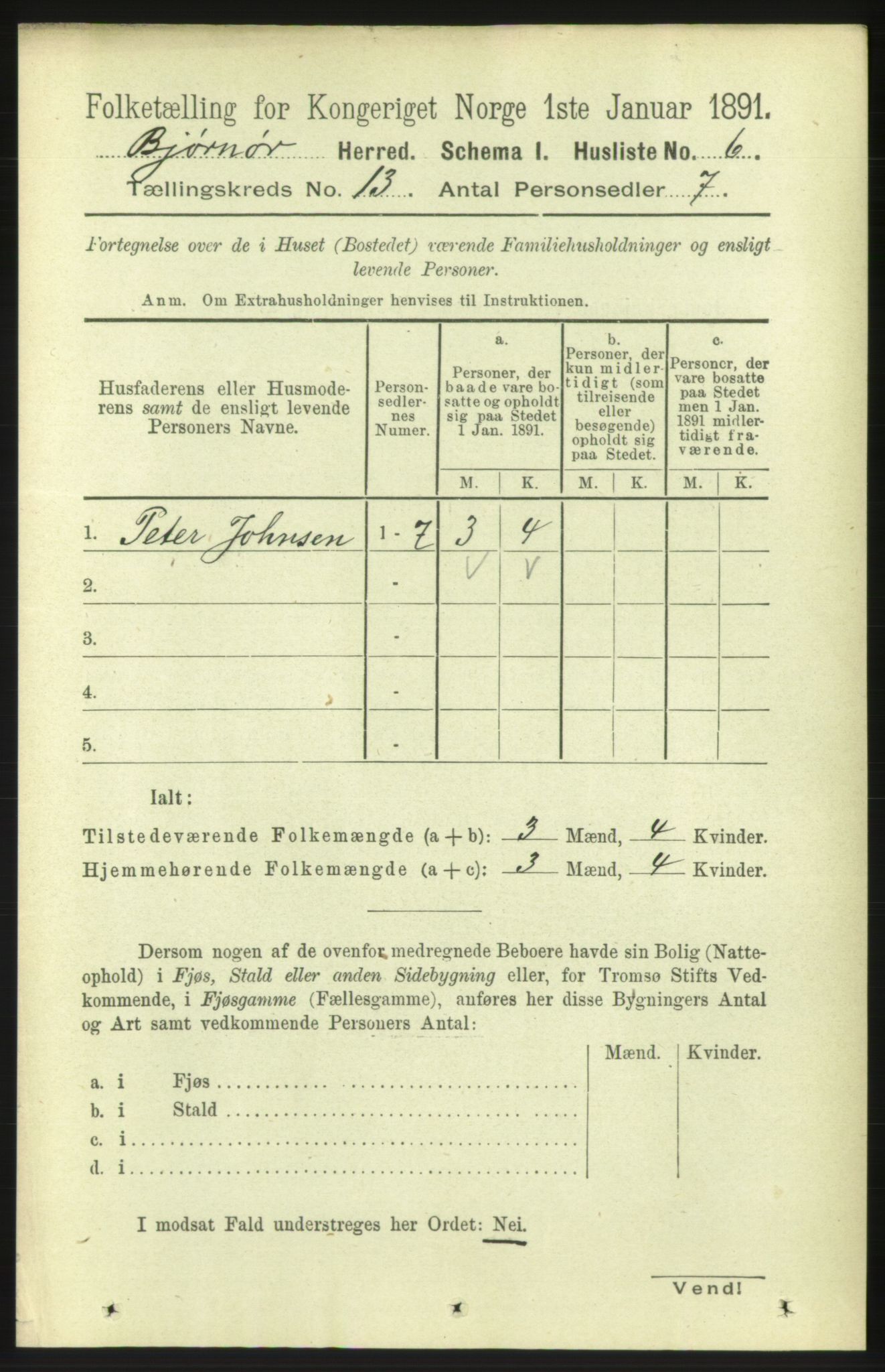 RA, 1891 census for 1632 Bjørnør, 1891, p. 5484