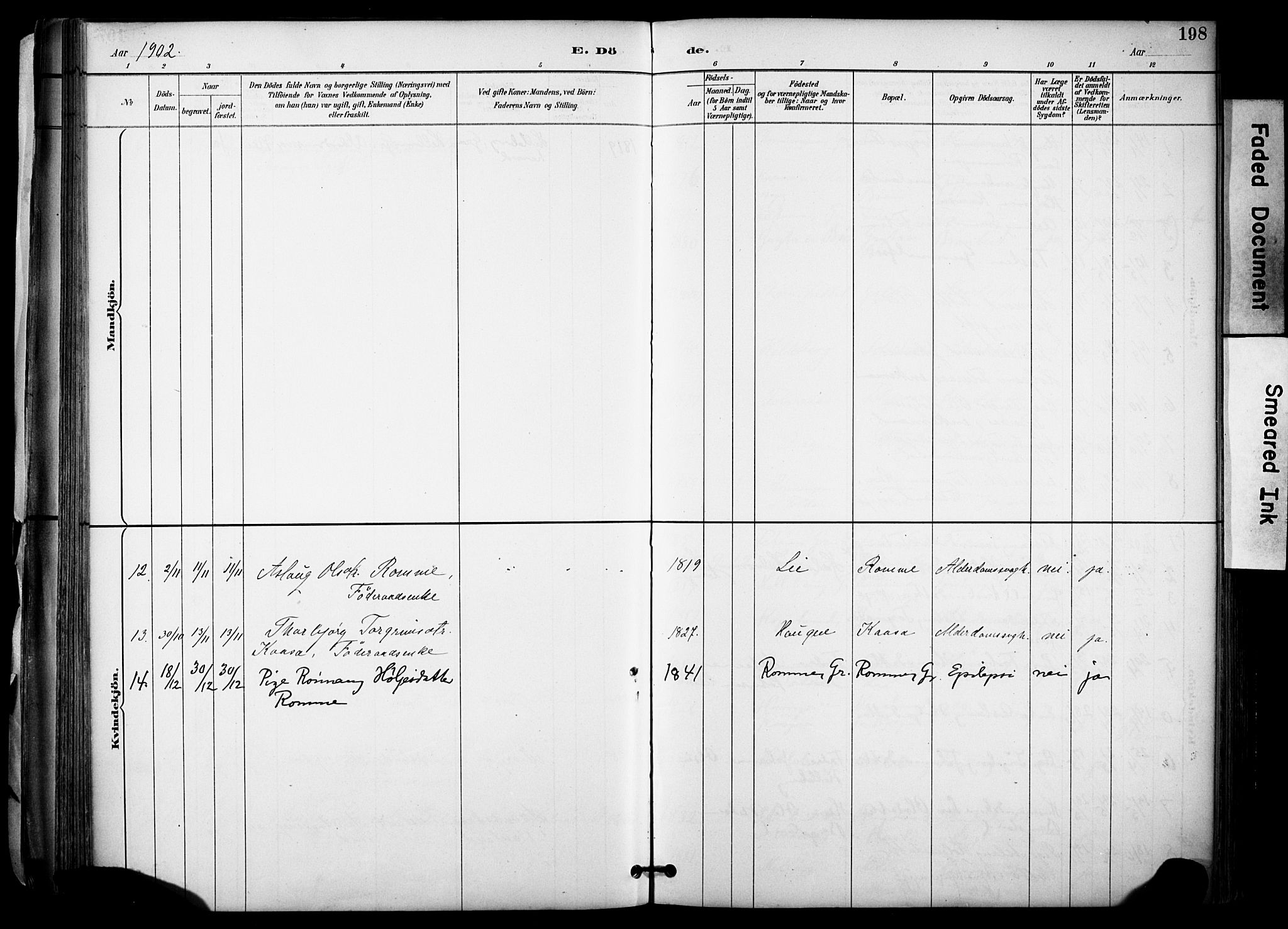 Gransherad kirkebøker, SAKO/A-267/F/Fa/L0005: Parish register (official) no. I 5, 1887-1916, p. 198