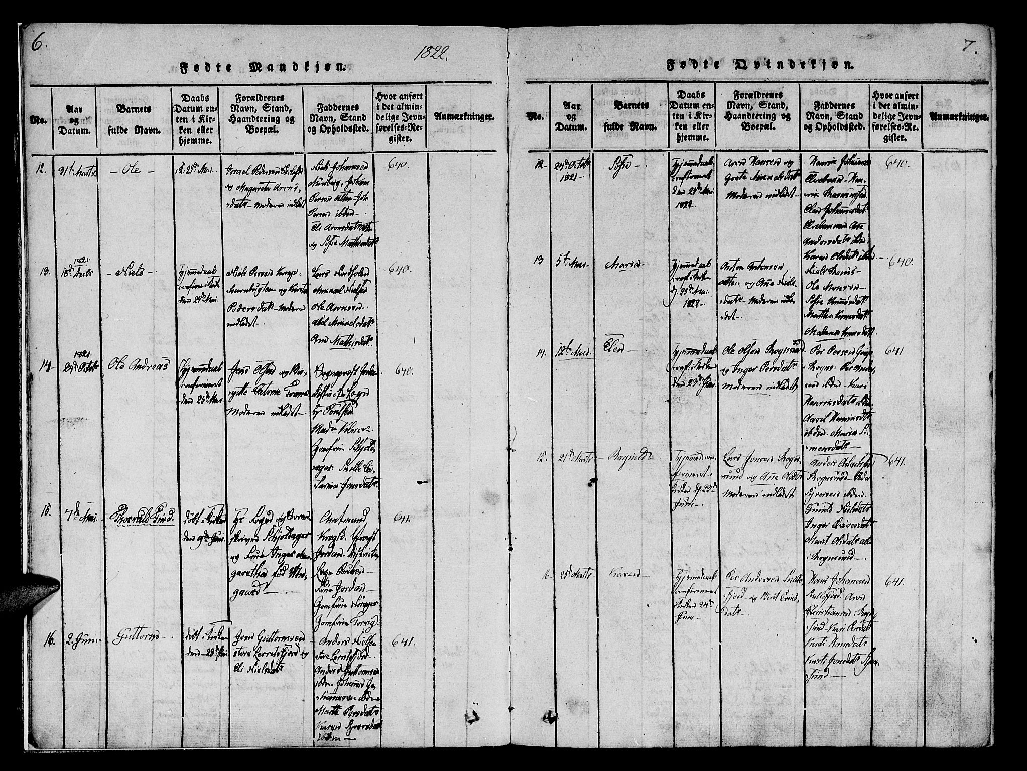 Talvik sokneprestkontor, AV/SATØ-S-1337/H/Ha/L0008kirke: Parish register (official) no. 8, 1821-1837, p. 6-7