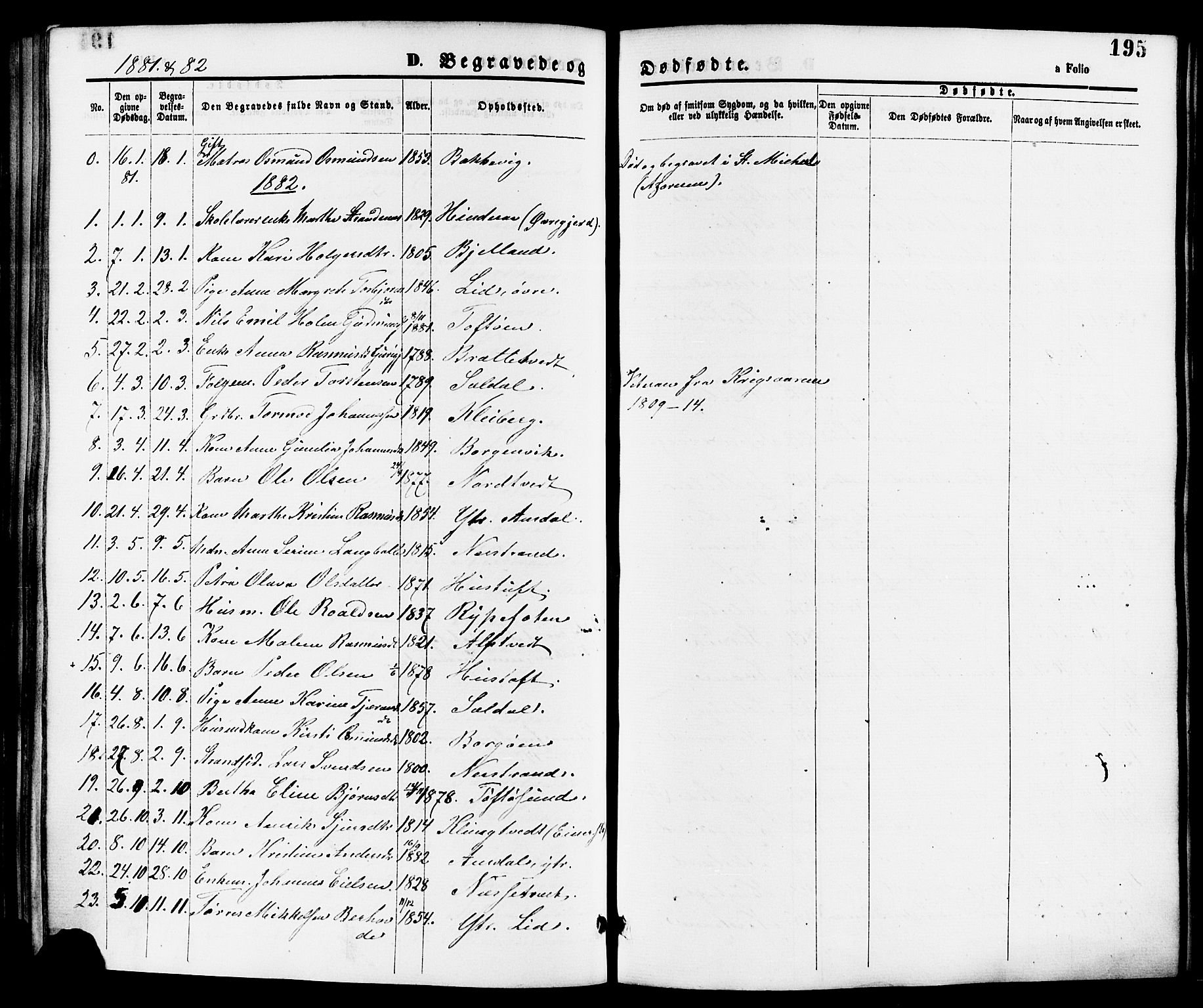 Nedstrand sokneprestkontor, SAST/A-101841/01/IV: Parish register (official) no. A 11, 1877-1887, p. 195