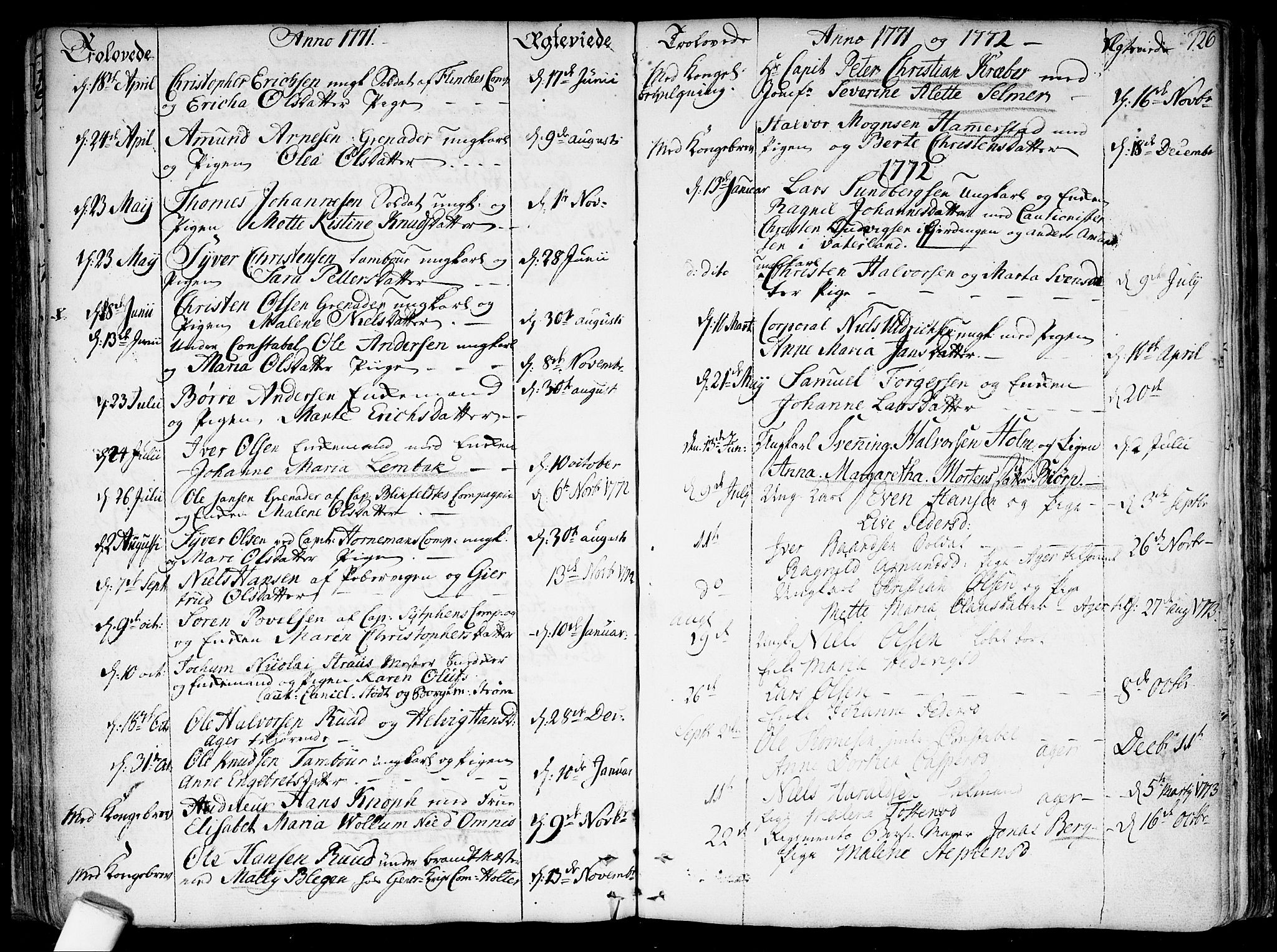 Garnisonsmenigheten Kirkebøker, SAO/A-10846/F/Fa/L0002: Parish register (official) no. 2, 1757-1776, p. 126