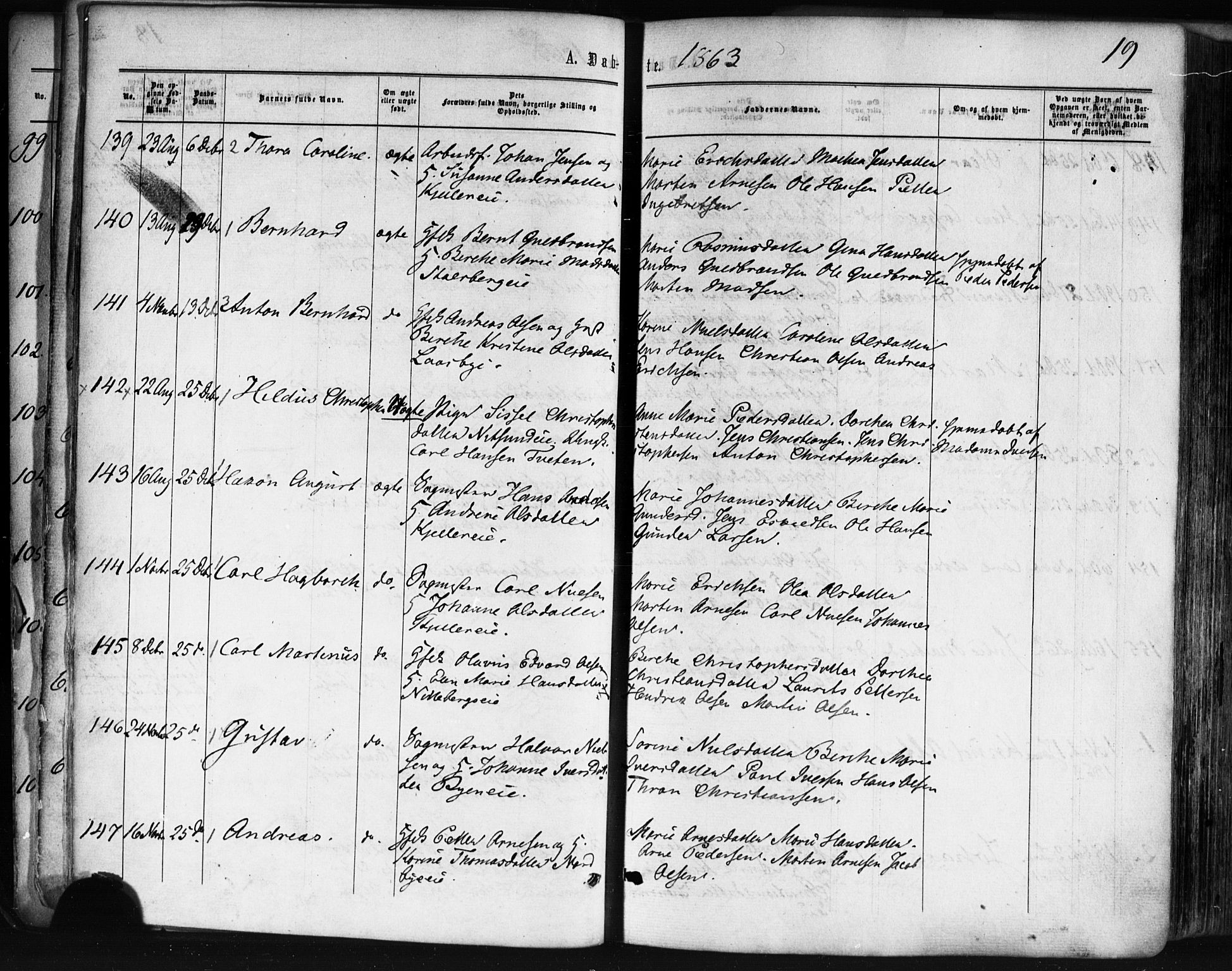 Skedsmo prestekontor Kirkebøker, AV/SAO-A-10033a/F/Fa/L0011: Parish register (official) no. I 11, 1866-1876, p. 19