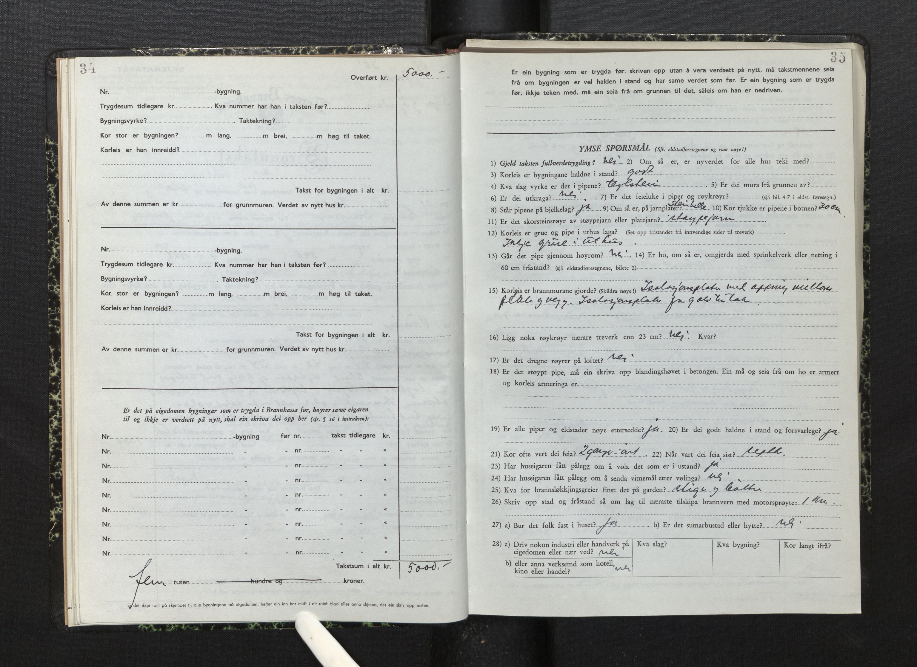 Lensmannen i Førde, AV/SAB-A-27401/0012/L0011: Branntakstprotokoll, skjematakst, 1948-1954, p. 34-35