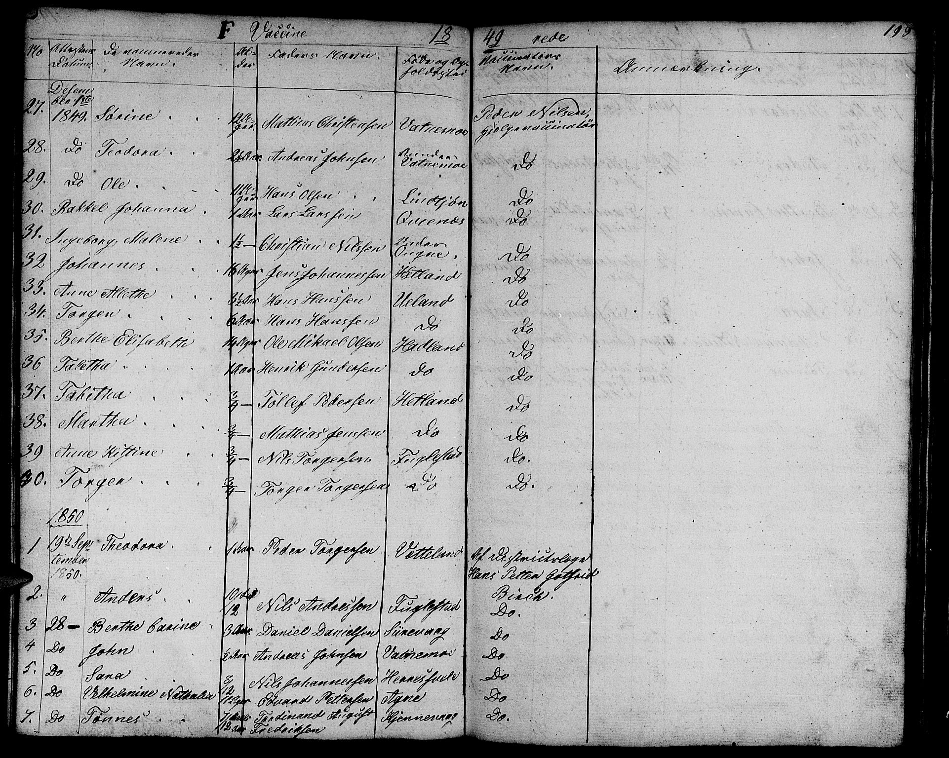 Eigersund sokneprestkontor, SAST/A-101807/S09/L0003: Parish register (copy) no. B 3, 1846-1875, p. 199