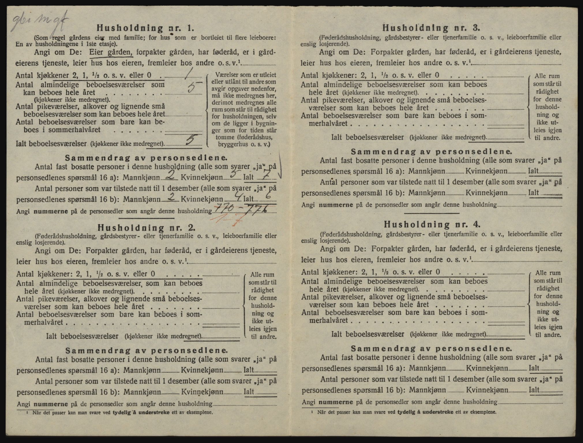 SAO, 1920 census for Rygge, 1920, p. 1640