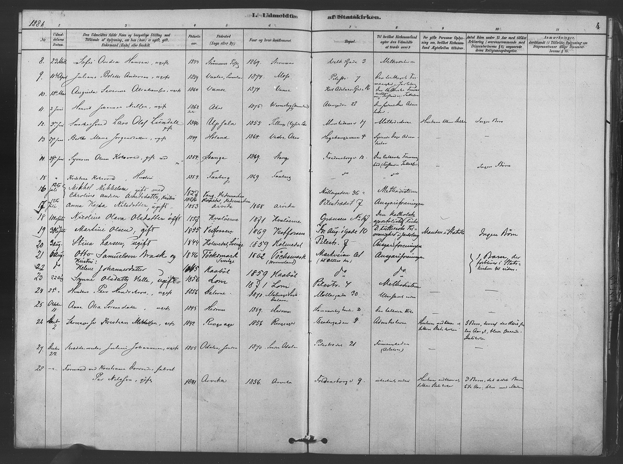 Trefoldighet prestekontor Kirkebøker, AV/SAO-A-10882/F/Ff/L0001: Parish register (official) no. VI 1, 1878-1890, p. 4