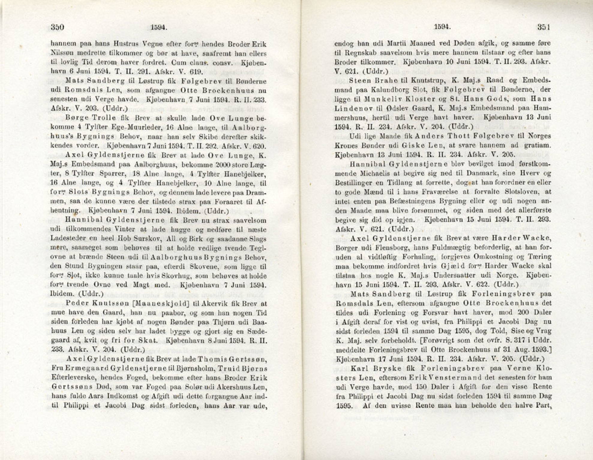 Publikasjoner utgitt av Det Norske Historiske Kildeskriftfond, PUBL/-/-/-: Norske Rigs-Registranter, bind 3, 1588-1602, p. 350-351