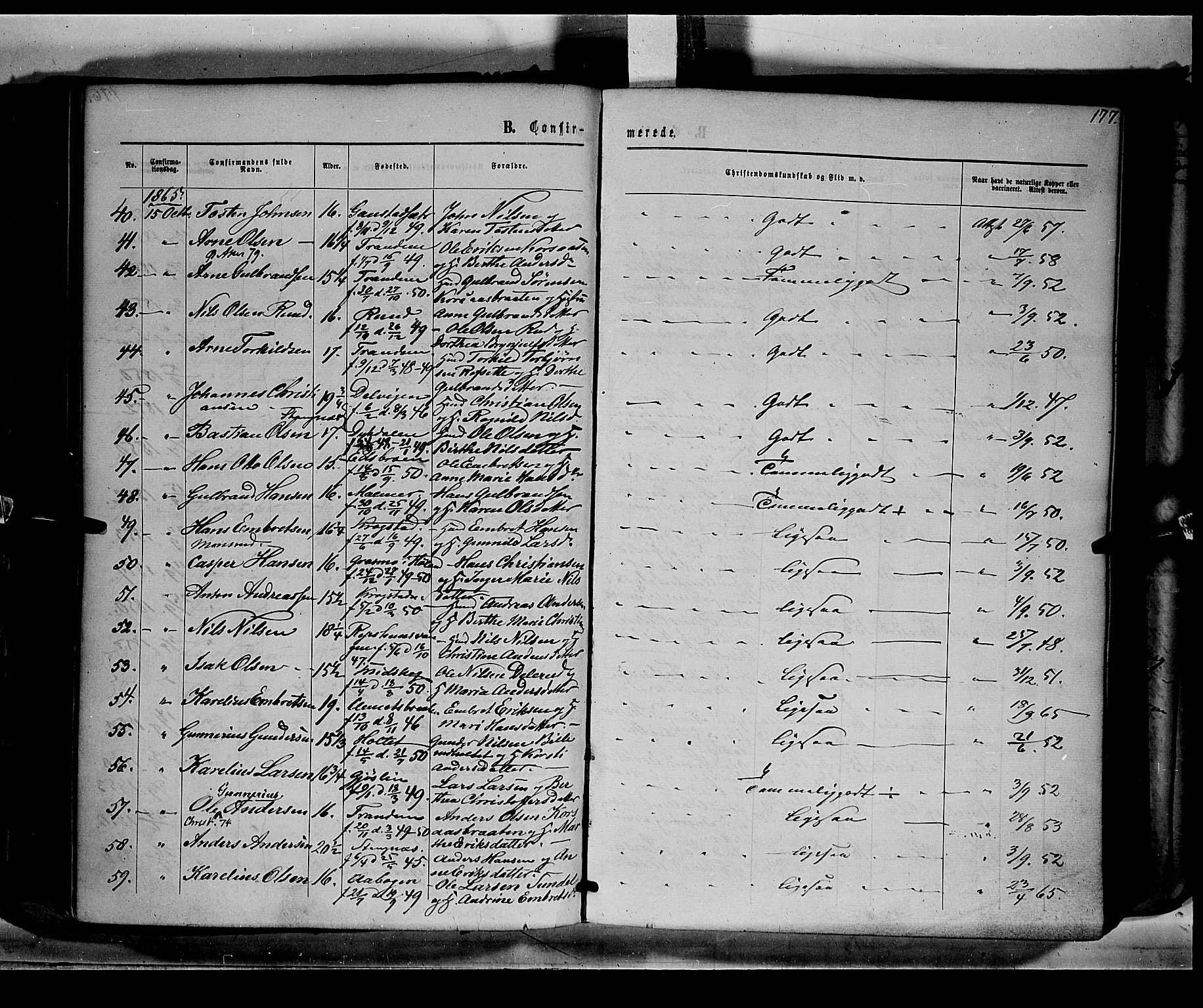 Eidskog prestekontor, AV/SAH-PREST-026/H/Ha/Haa/L0001: Parish register (official) no. 1, 1860-1867, p. 177