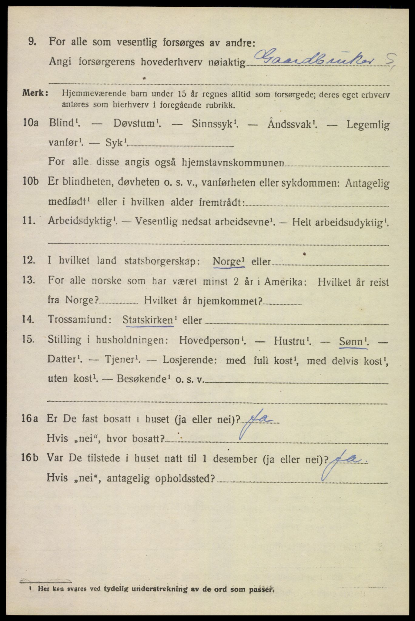 SAK, 1920 census for Herad, 1920, p. 1271