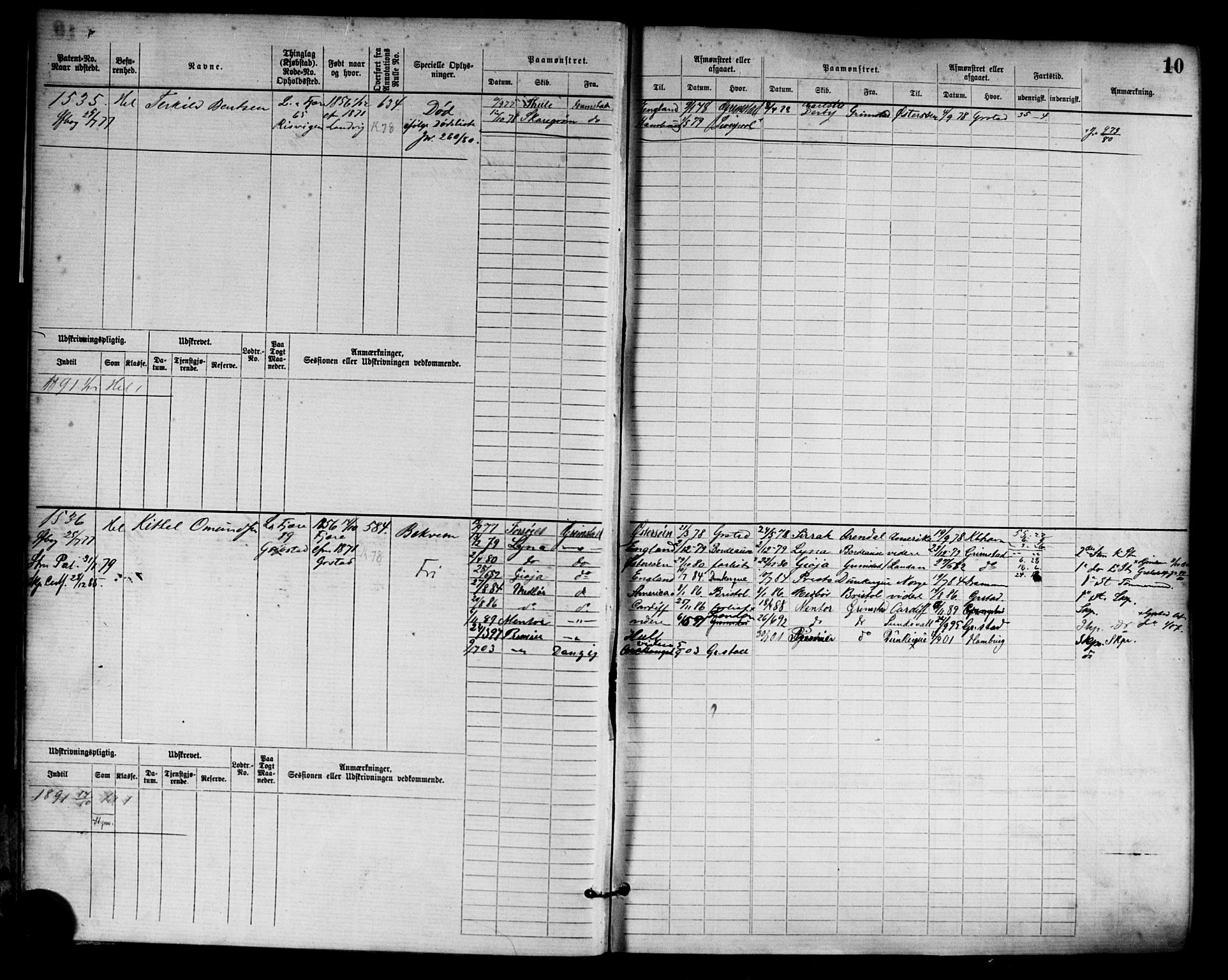 Grimstad mønstringskrets, AV/SAK-2031-0013/F/Fb/L0003: Hovedrulle nr 1517-2276, F-6, 1877-1888, p. 12