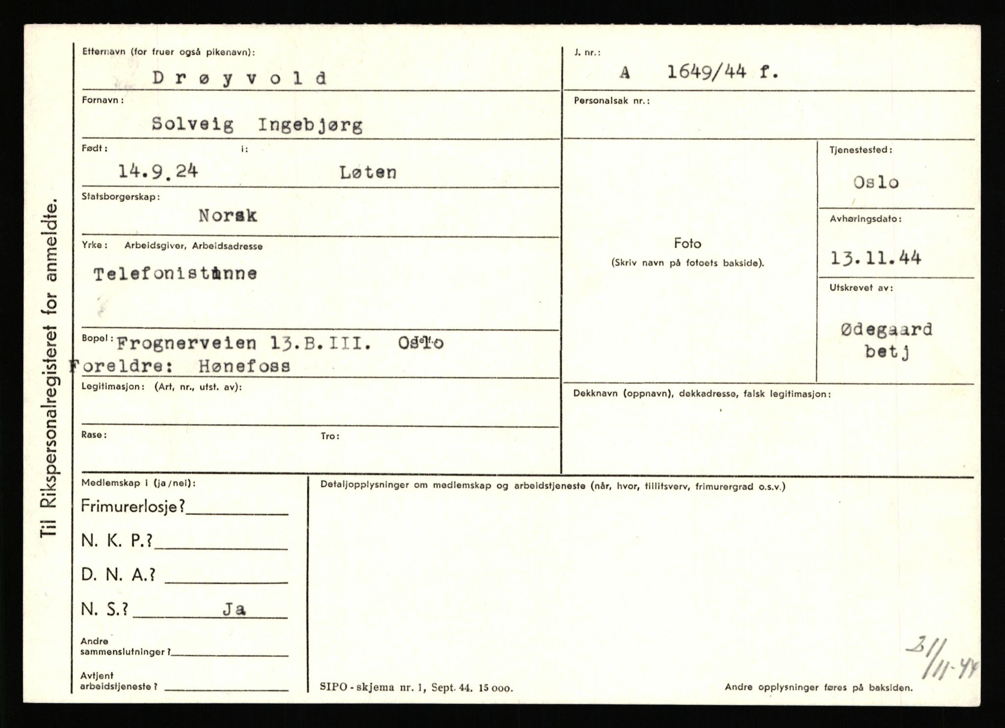 Statspolitiet - Hovedkontoret / Osloavdelingen, AV/RA-S-1329/C/Ca/L0003: Brechan - Eichinger	, 1943-1945, p. 4274