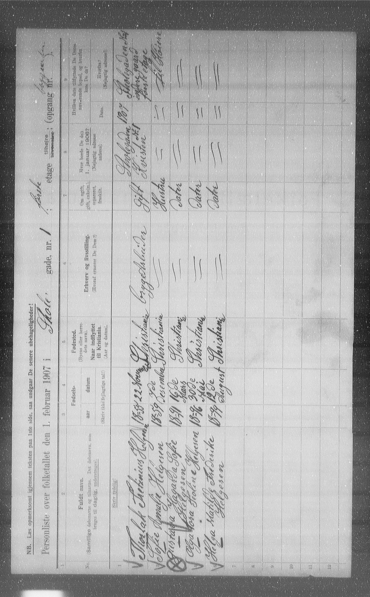 OBA, Municipal Census 1907 for Kristiania, 1907, p. 49114