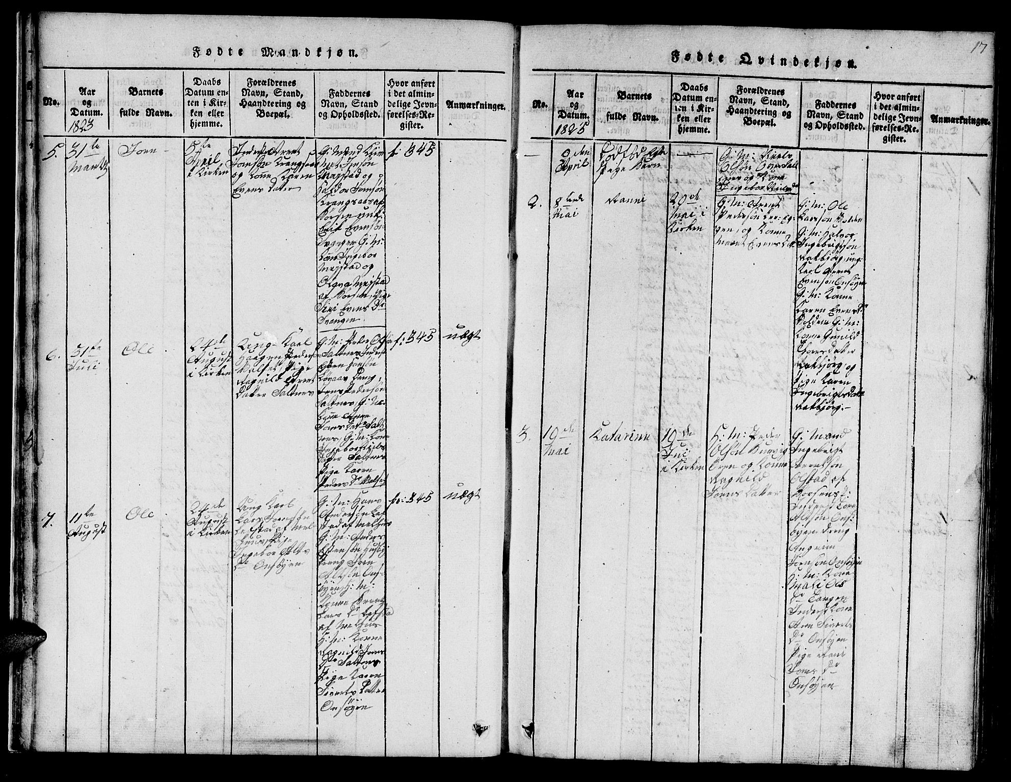 Ministerialprotokoller, klokkerbøker og fødselsregistre - Sør-Trøndelag, SAT/A-1456/666/L0788: Parish register (copy) no. 666C01, 1816-1847, p. 17