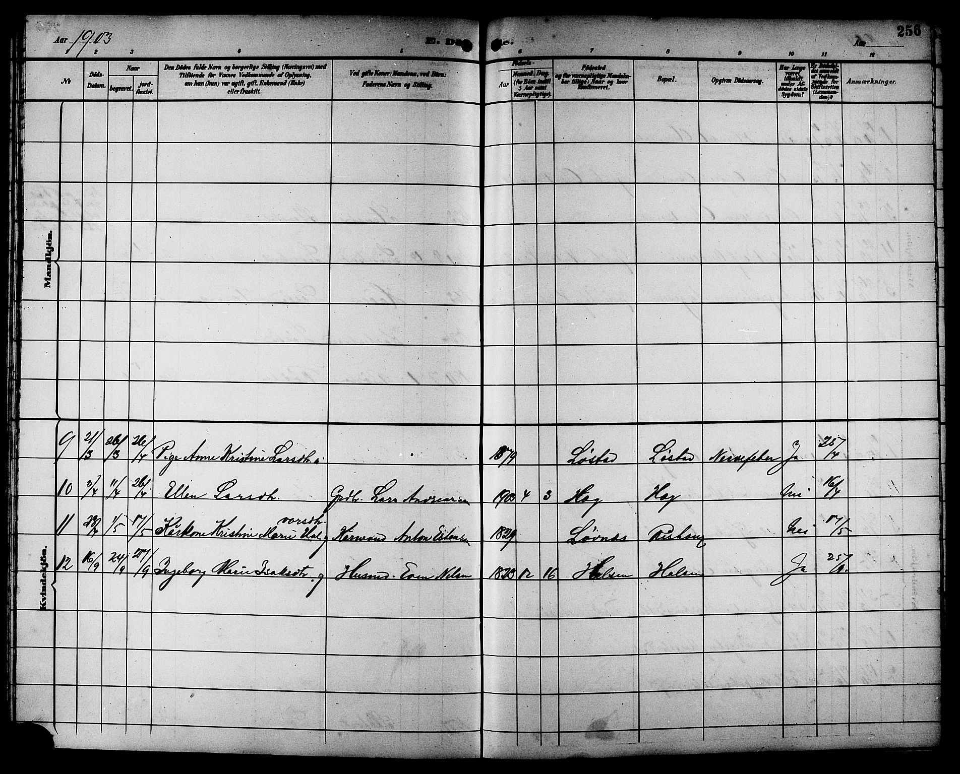 Ministerialprotokoller, klokkerbøker og fødselsregistre - Sør-Trøndelag, AV/SAT-A-1456/662/L0757: Parish register (copy) no. 662C02, 1892-1918, p. 256