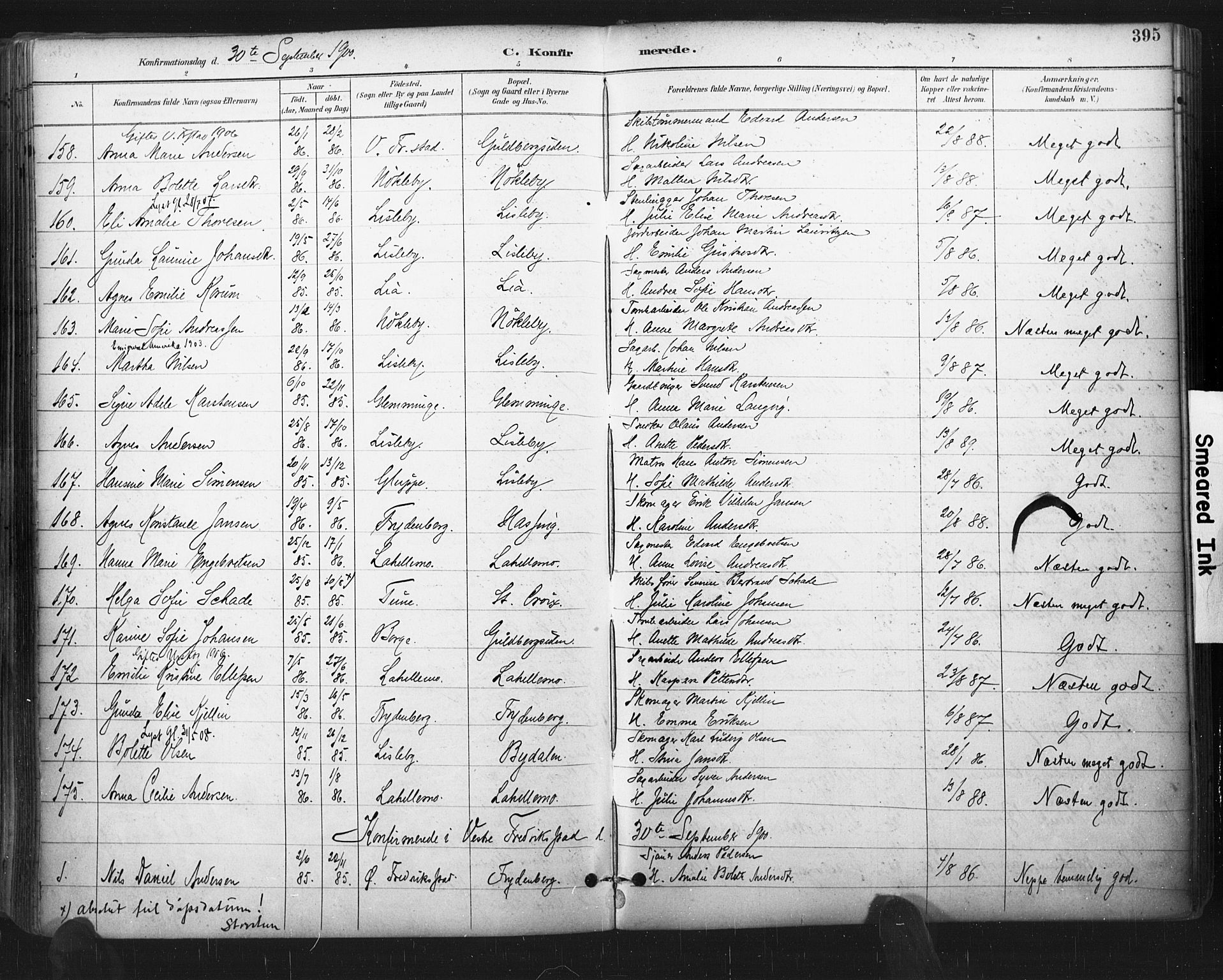 Glemmen prestekontor Kirkebøker, SAO/A-10908/F/Fa/L0013: Parish register (official) no. 13, 1892-1907, p. 395