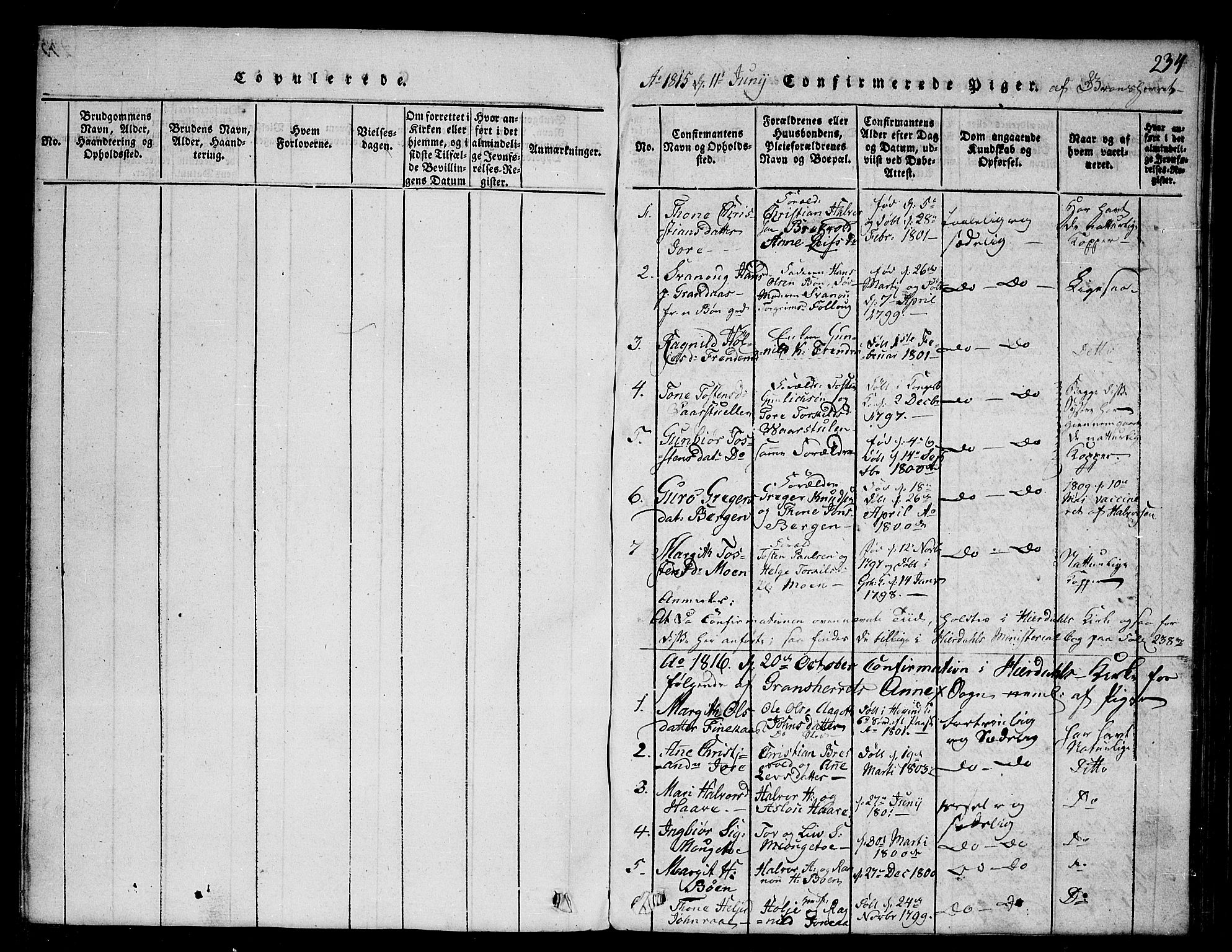 Gransherad kirkebøker, SAKO/A-267/G/Ga/L0001: Parish register (copy) no. I 1, 1815-1842, p. 234