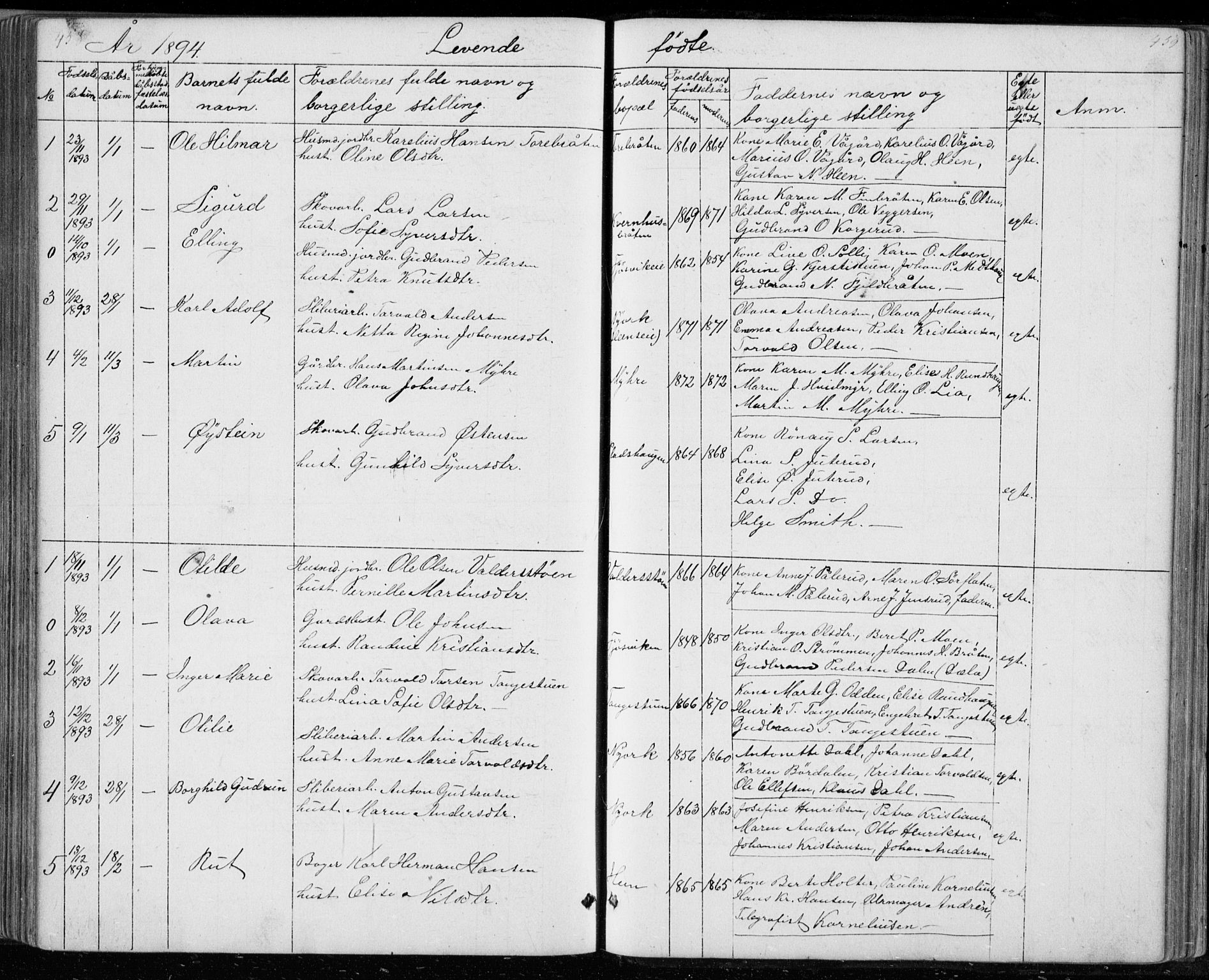 Ådal kirkebøker, SAKO/A-248/G/Gc/L0001: Parish register (copy) no. III 1, 1862-1898, p. 458-459