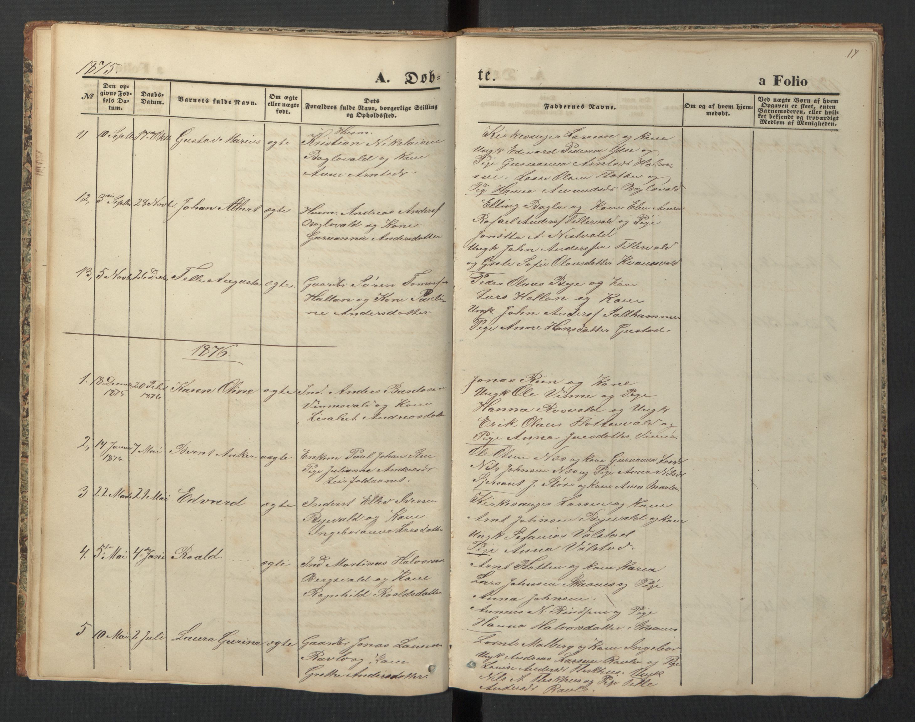 Ministerialprotokoller, klokkerbøker og fødselsregistre - Nord-Trøndelag, SAT/A-1458/726/L0271: Parish register (copy) no. 726C02, 1869-1897, p. 17