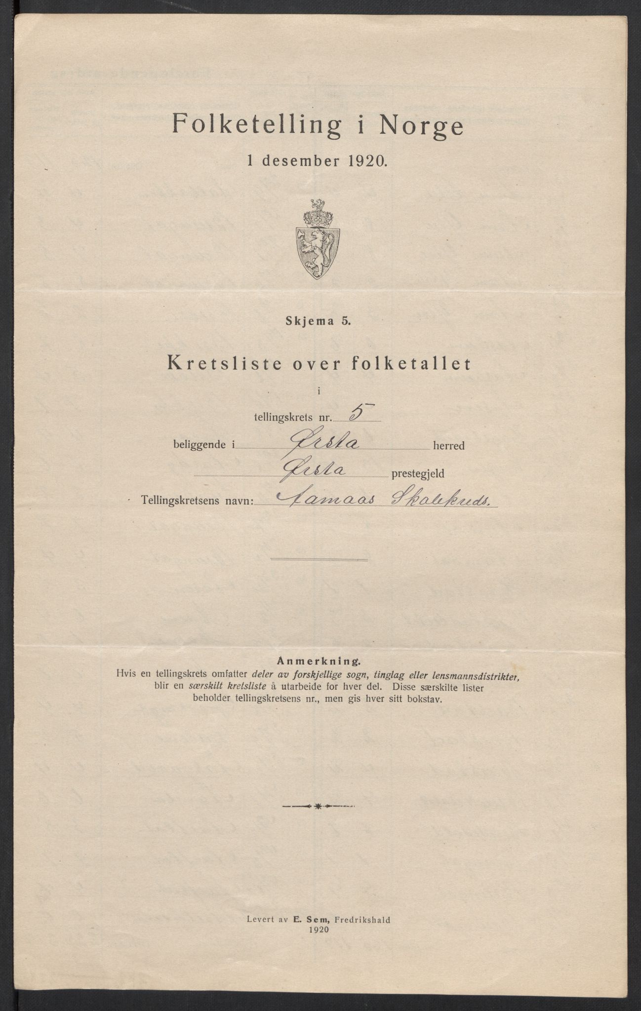 SAT, 1920 census for Ørsta, 1920, p. 18