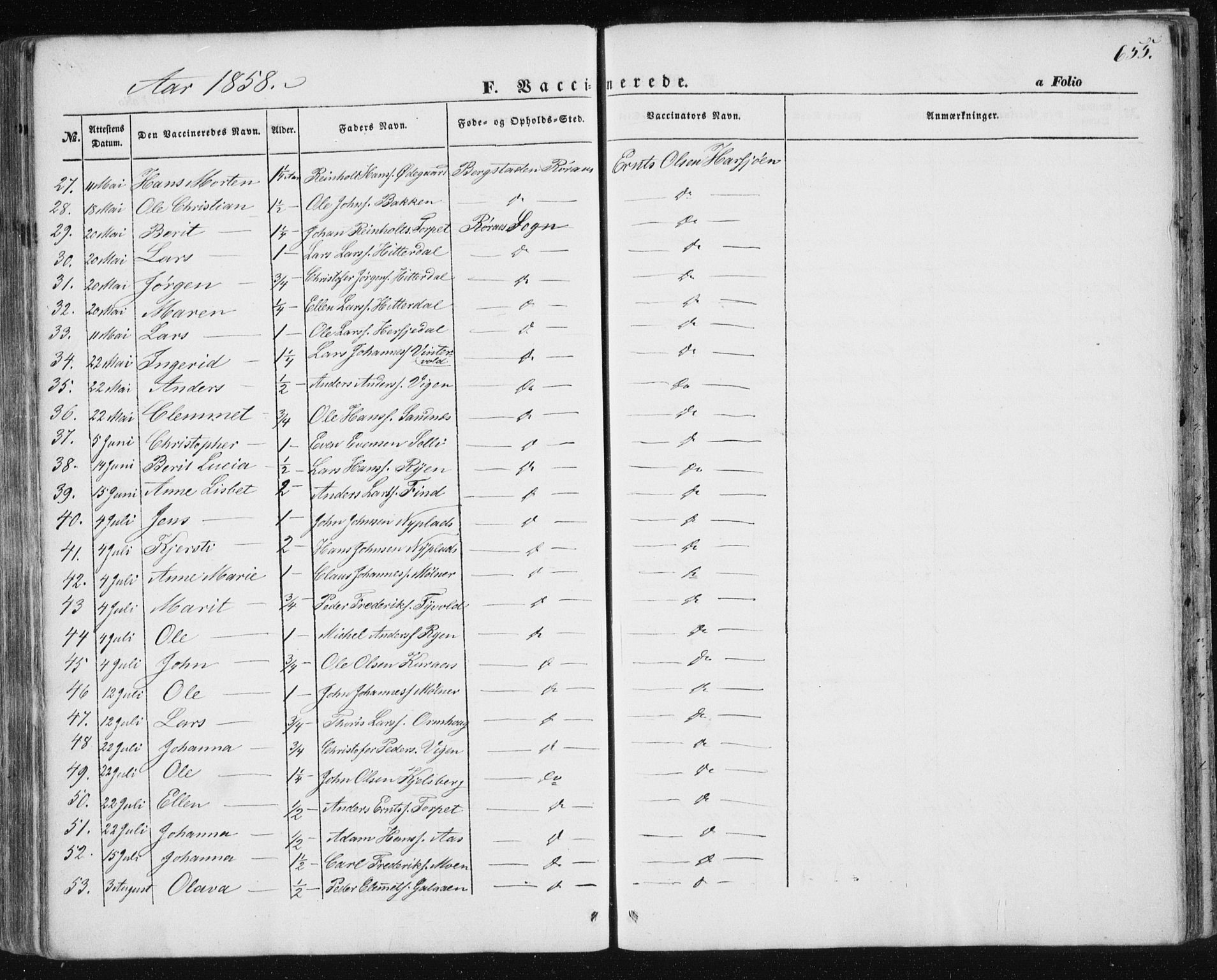 Ministerialprotokoller, klokkerbøker og fødselsregistre - Sør-Trøndelag, AV/SAT-A-1456/681/L0931: Parish register (official) no. 681A09, 1845-1859, p. 655