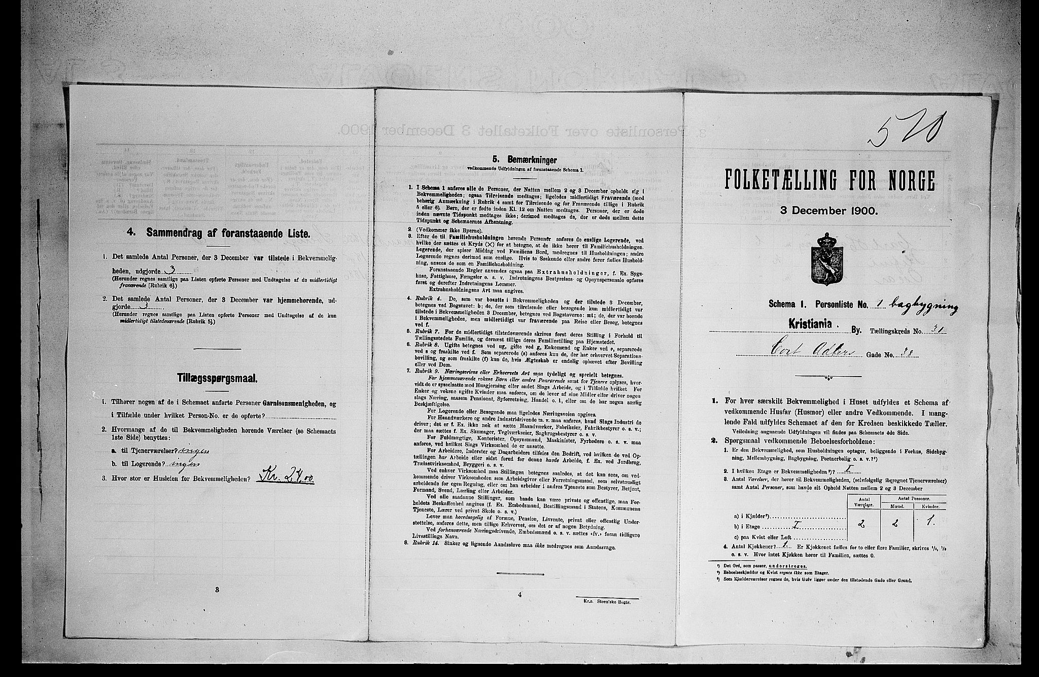 SAO, 1900 census for Kristiania, 1900, p. 14219