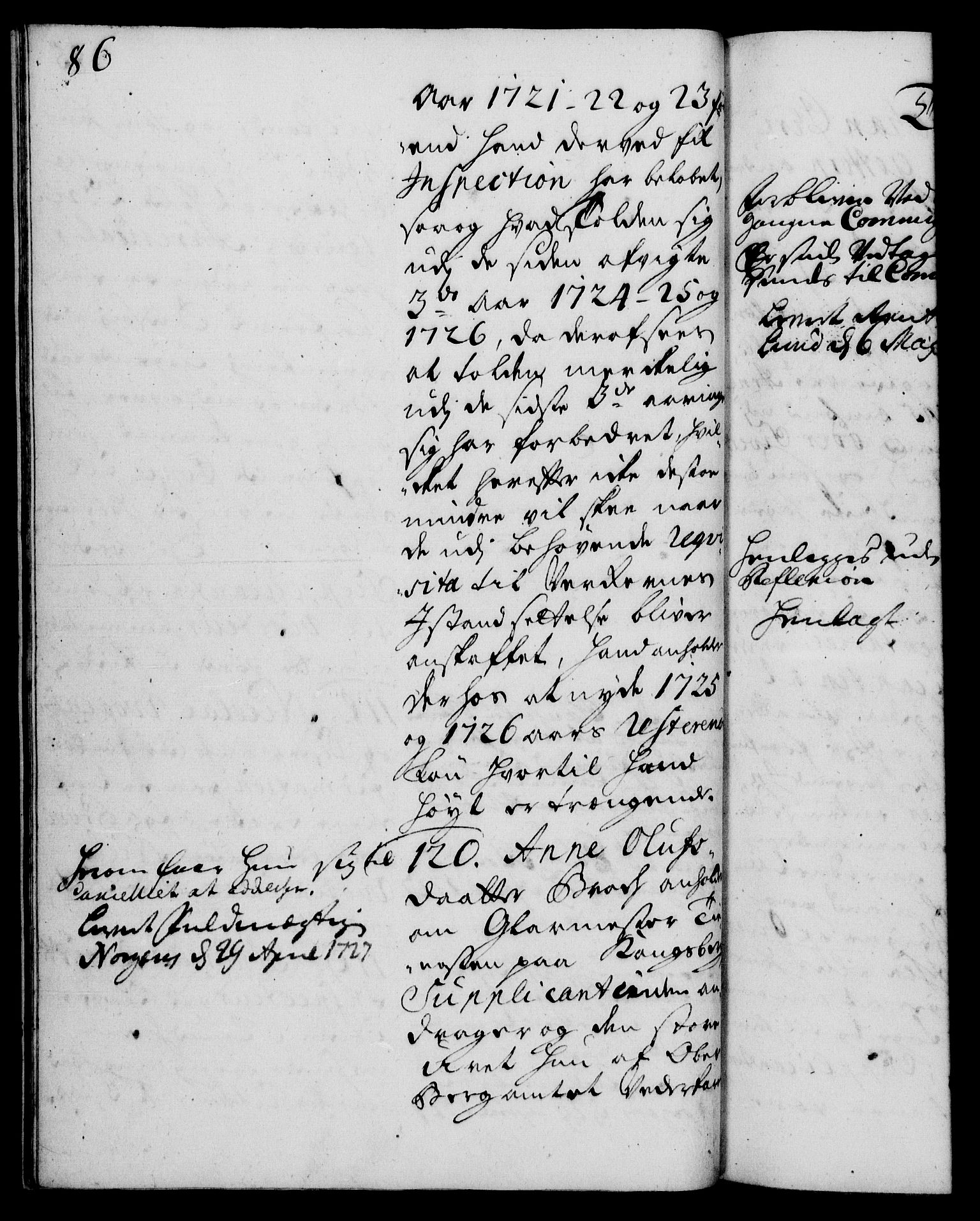 Rentekammeret, Kammerkanselliet, RA/EA-3111/G/Gh/Gha/L0009: Norsk ekstraktmemorialprotokoll (merket RK 53.54), 1726-1728, p. 86