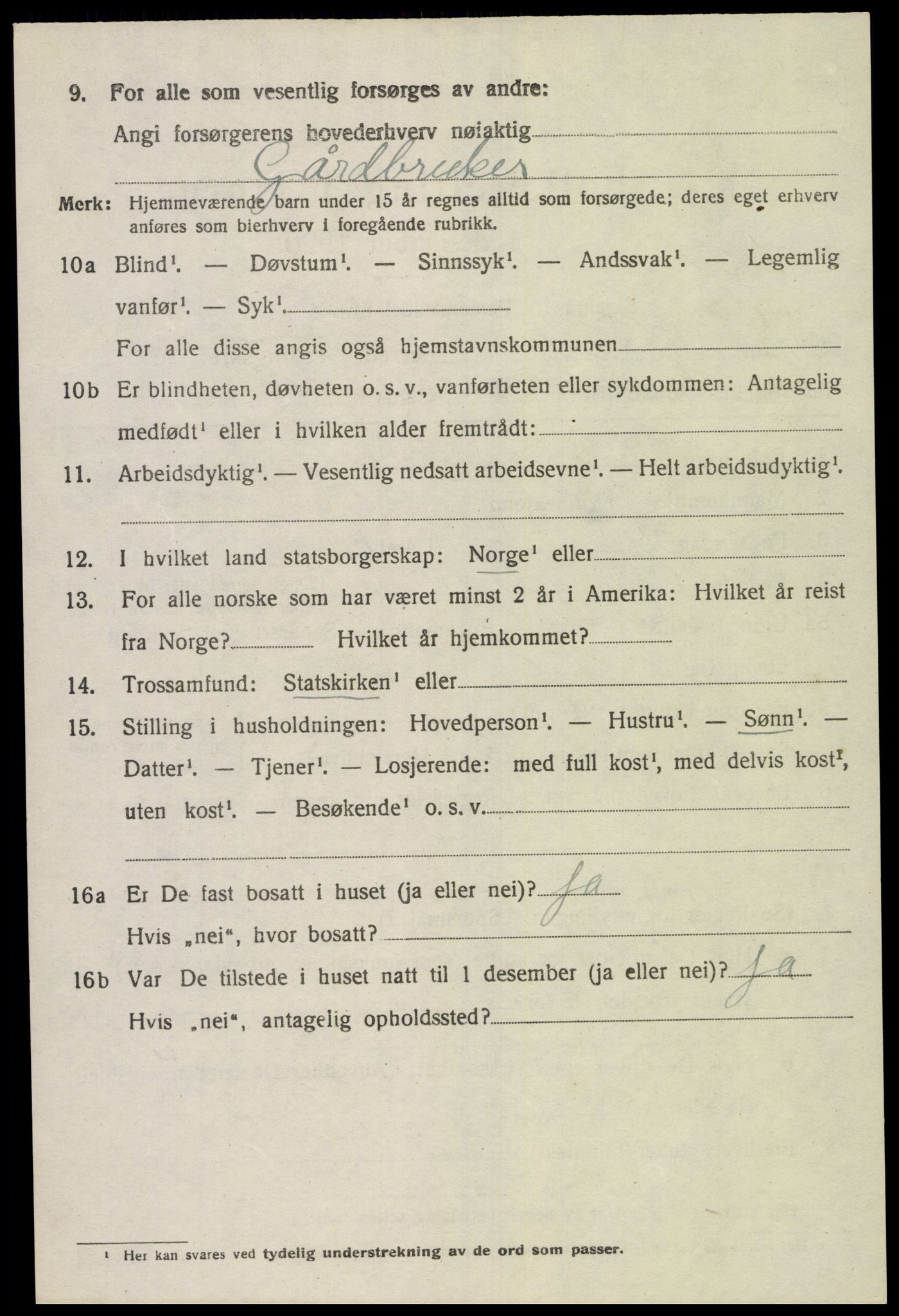 SAK, 1920 census for Spangereid, 1920, p. 1530