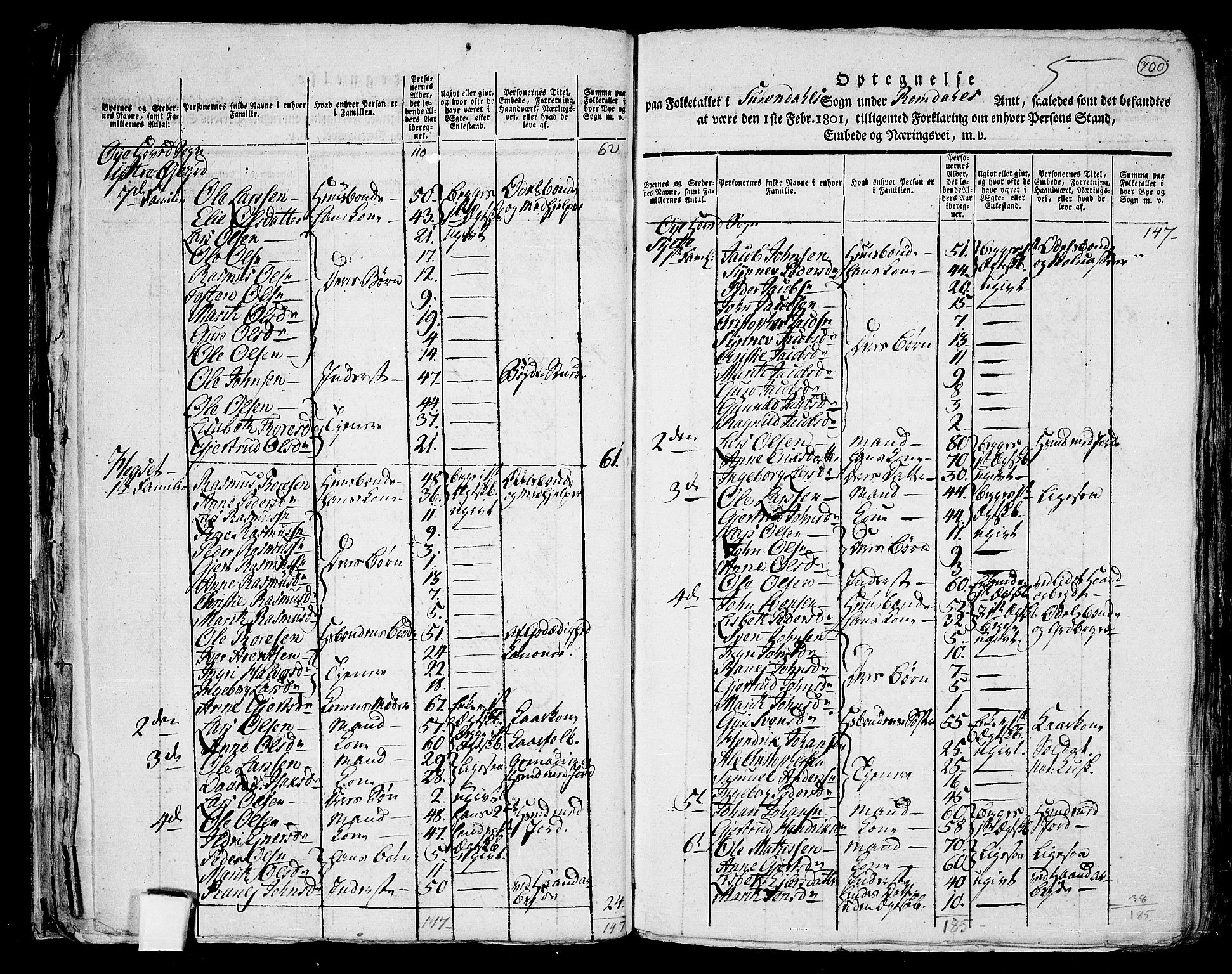 RA, 1801 census for 1566P Surnadal, 1801, p. 699b-700a