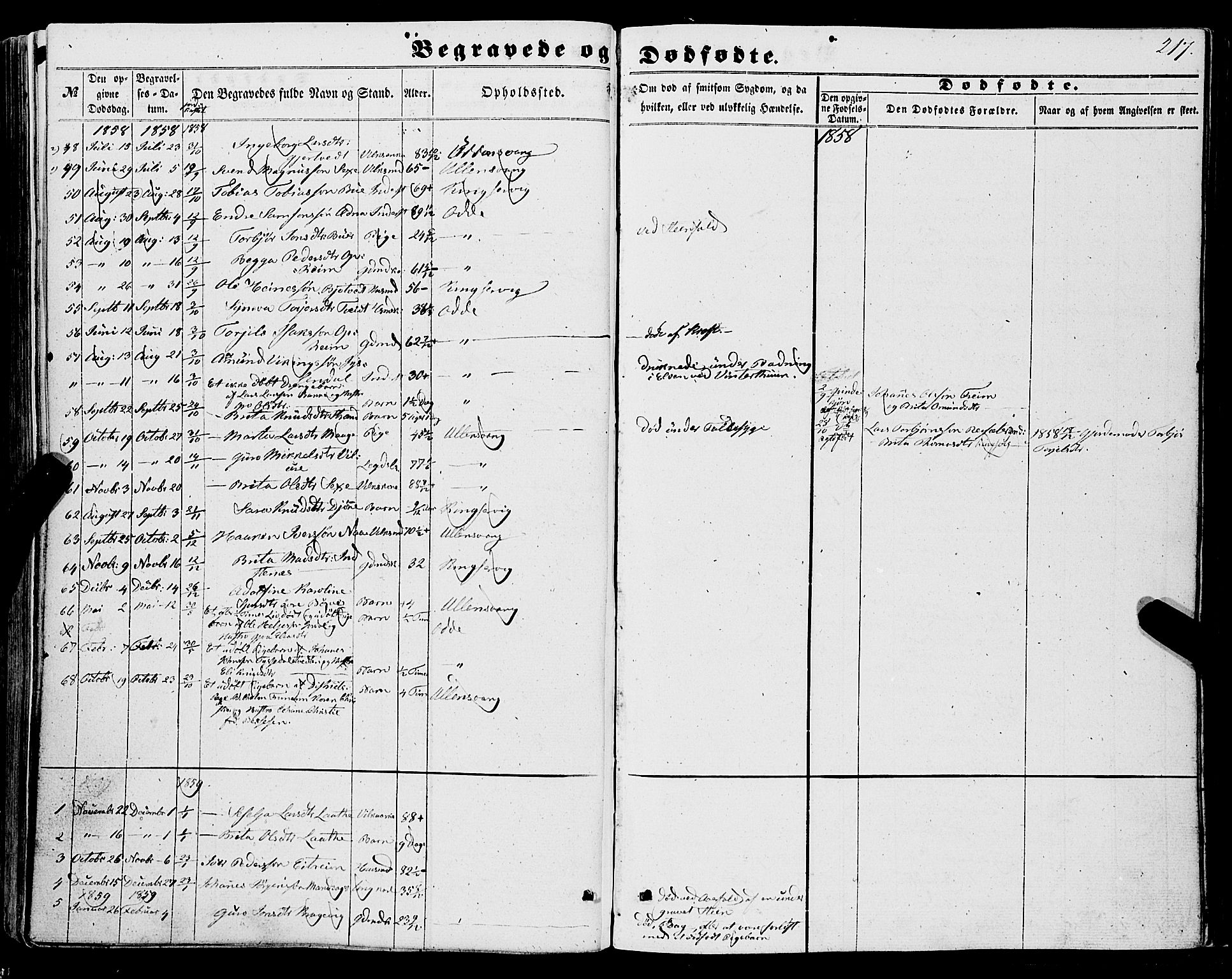 Ullensvang sokneprestembete, AV/SAB-A-78701/H/Haa: Parish register (official) no. A 11, 1854-1866, p. 217