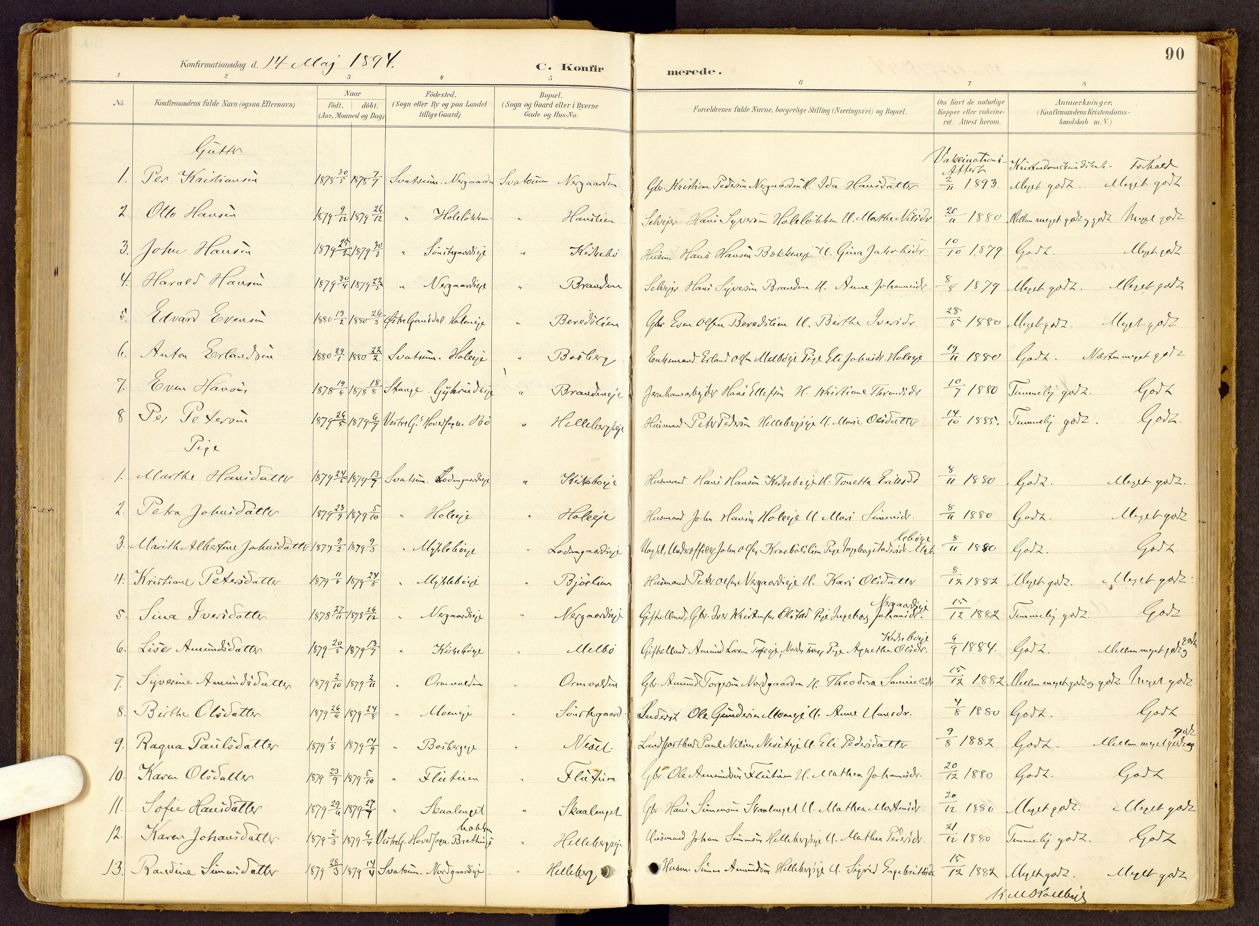 Vestre Gausdal prestekontor, SAH/PREST-094/H/Ha/Haa/L0002: Parish register (official) no. 2, 1887-1918, p. 90