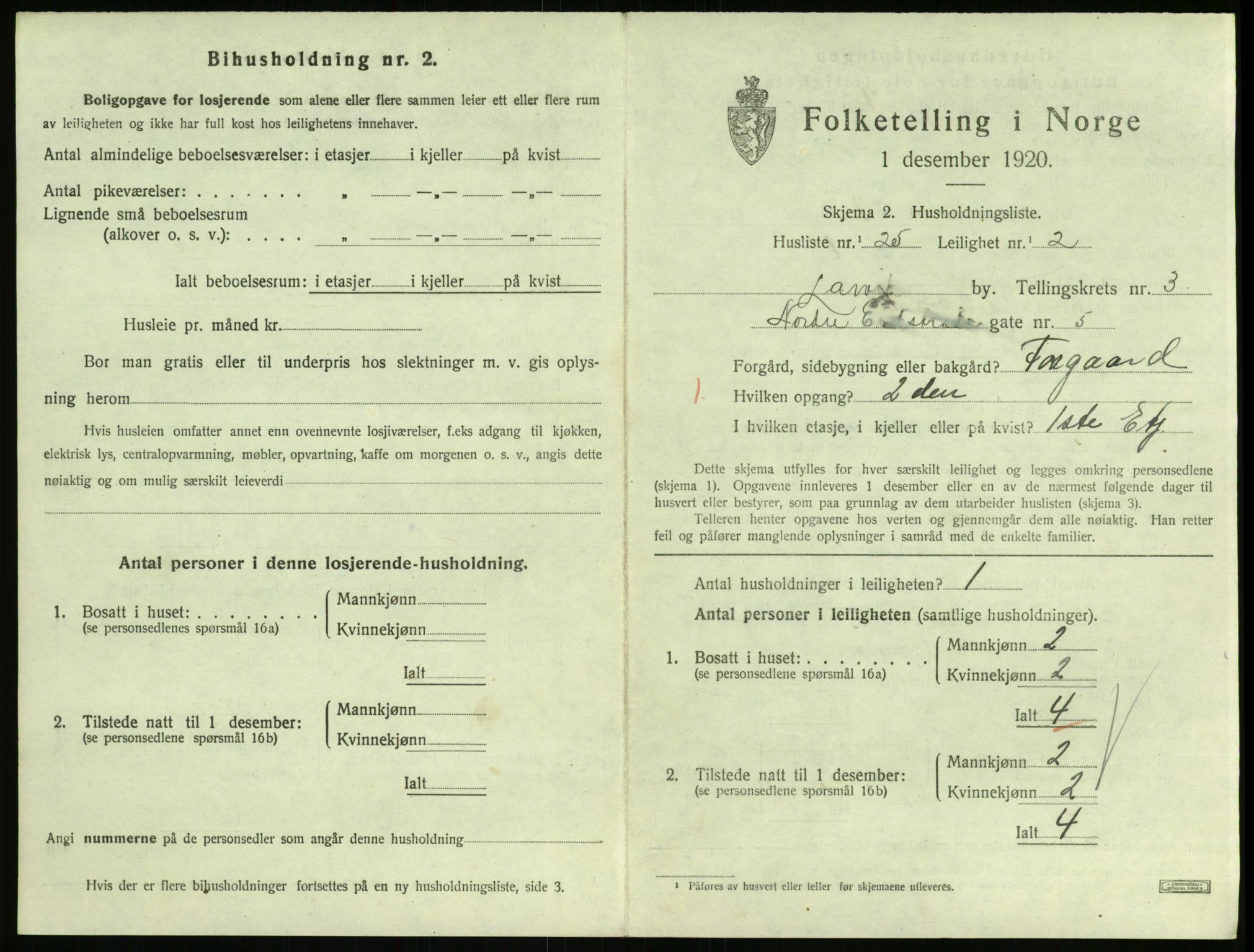 SAKO, 1920 census for Larvik, 1920, p. 3974