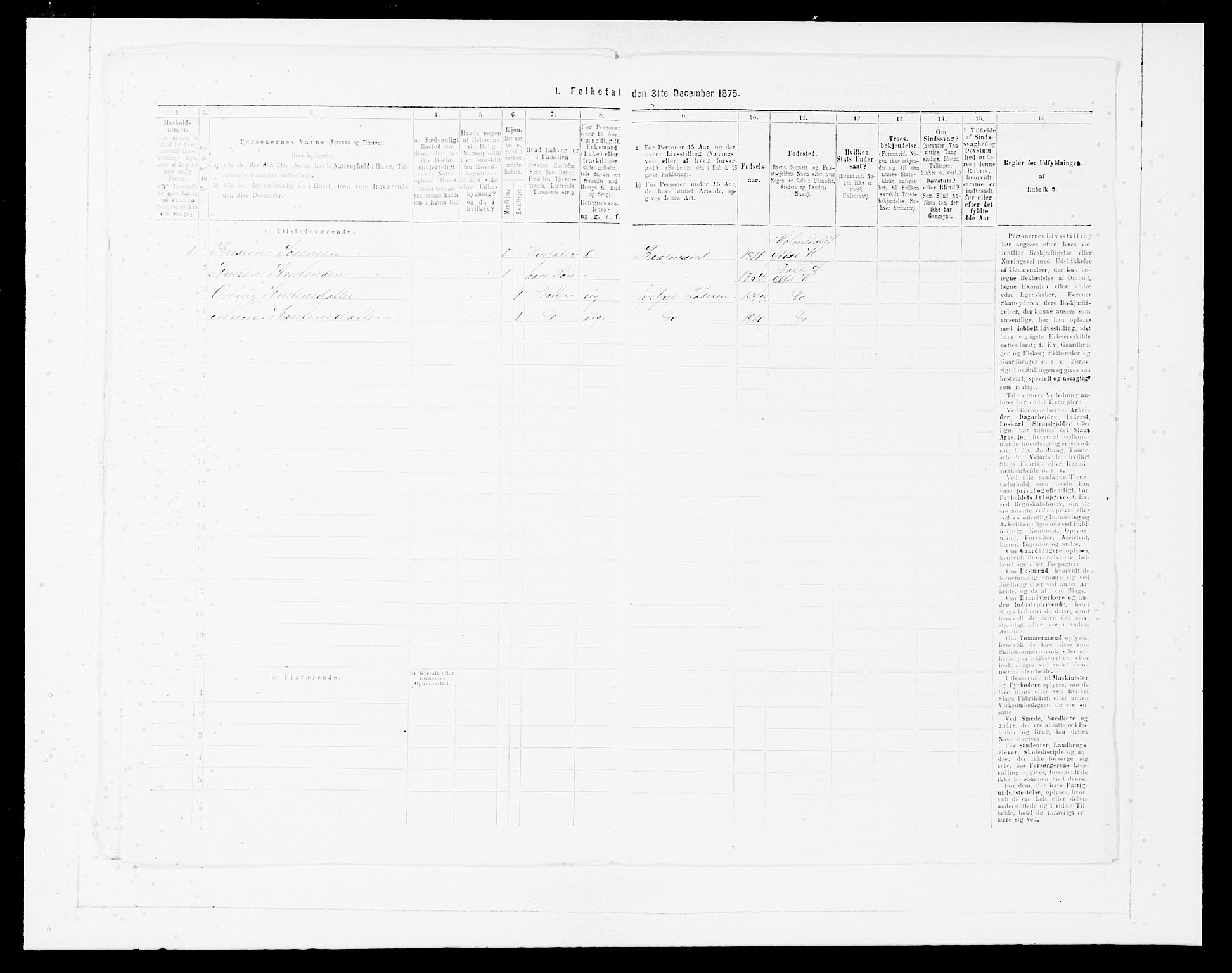 SAB, 1875 census for 1429P Ytre Holmedal, 1875, p. 468