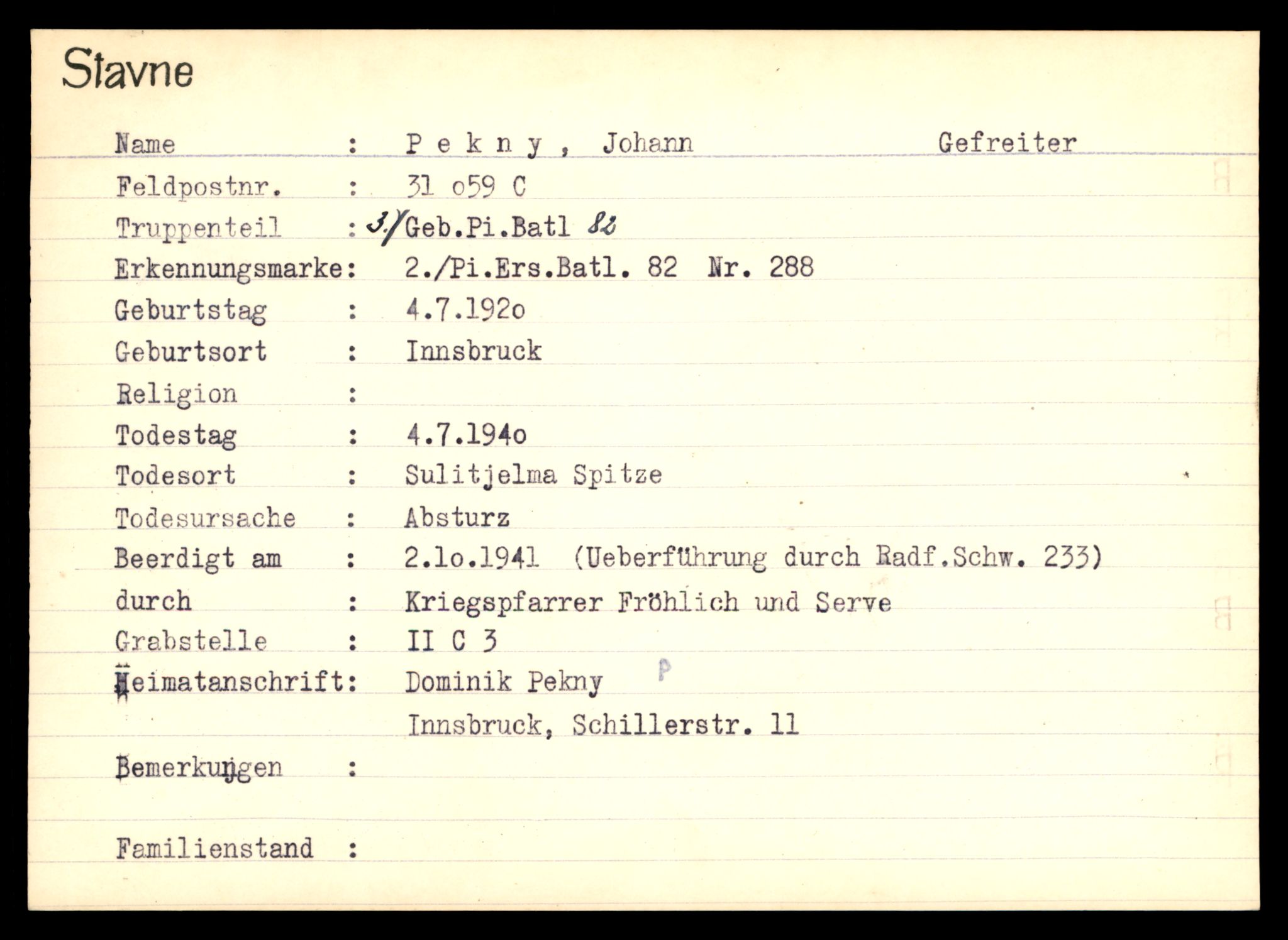 Distriktskontoret for krigsgraver, AV/SAT-A-5030/E/L0003: Kasett/kartotek over tysk Krigskirkegård Stavne, 1945, p. 1035