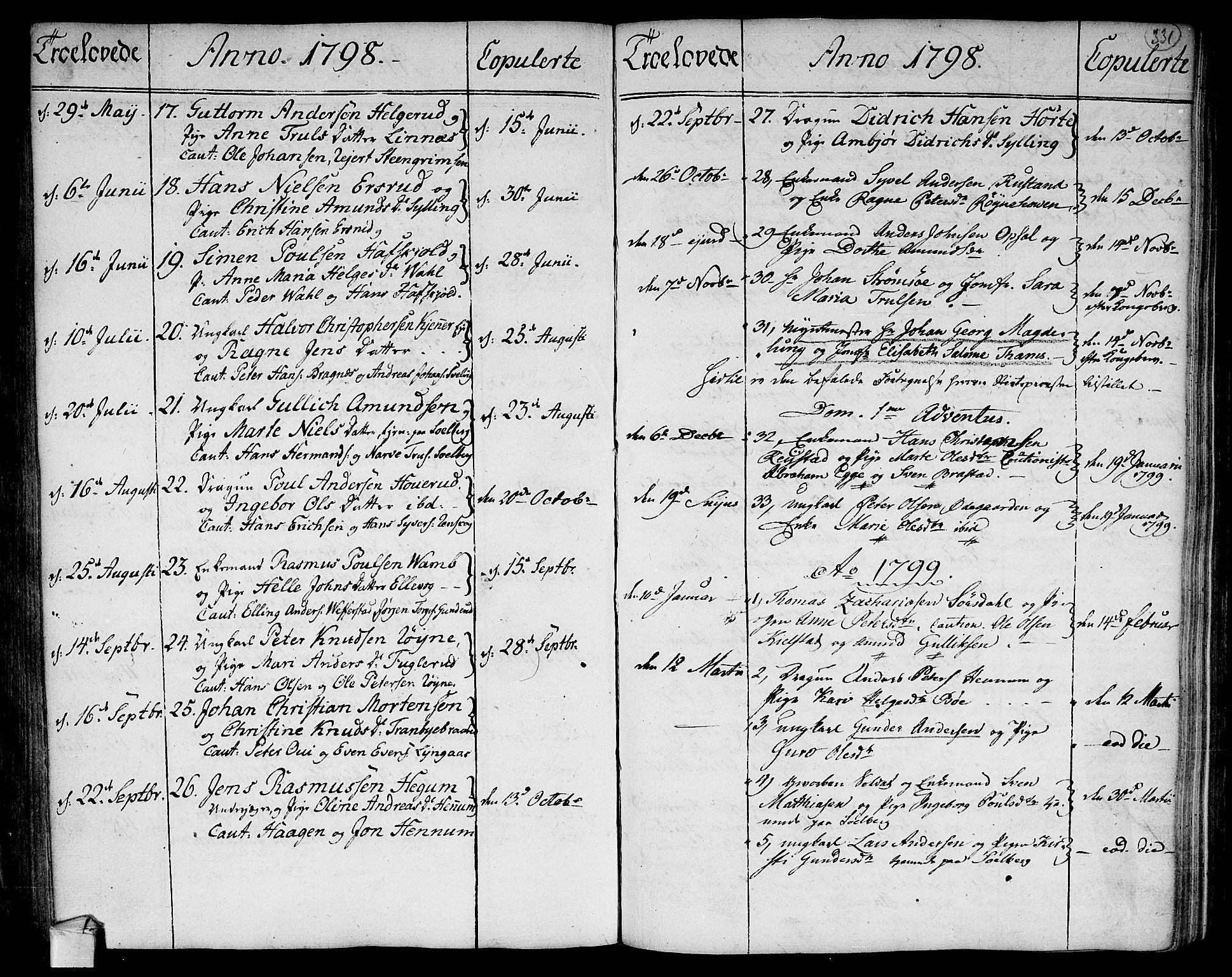 Lier kirkebøker, AV/SAKO-A-230/F/Fa/L0007: Parish register (official) no. I 7, 1794-1813, p. 331