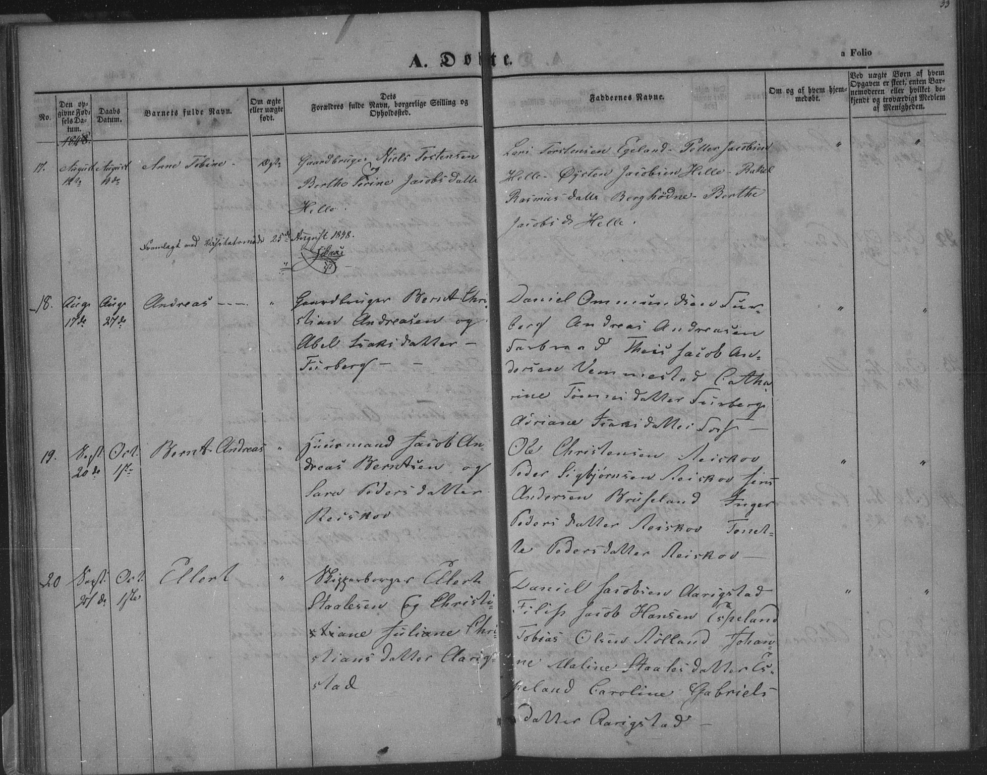 Herad sokneprestkontor, AV/SAK-1111-0018/F/Fa/Fab/L0003: Parish register (official) no. A 3, 1844-1853, p. 33