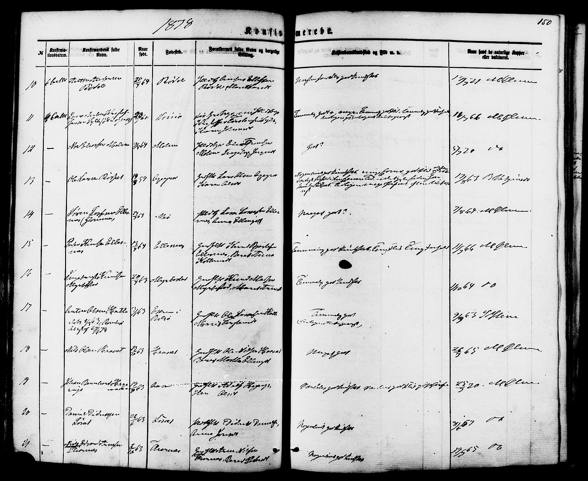 Ministerialprotokoller, klokkerbøker og fødselsregistre - Møre og Romsdal, SAT/A-1454/565/L0749: Parish register (official) no. 565A03, 1871-1886, p. 150