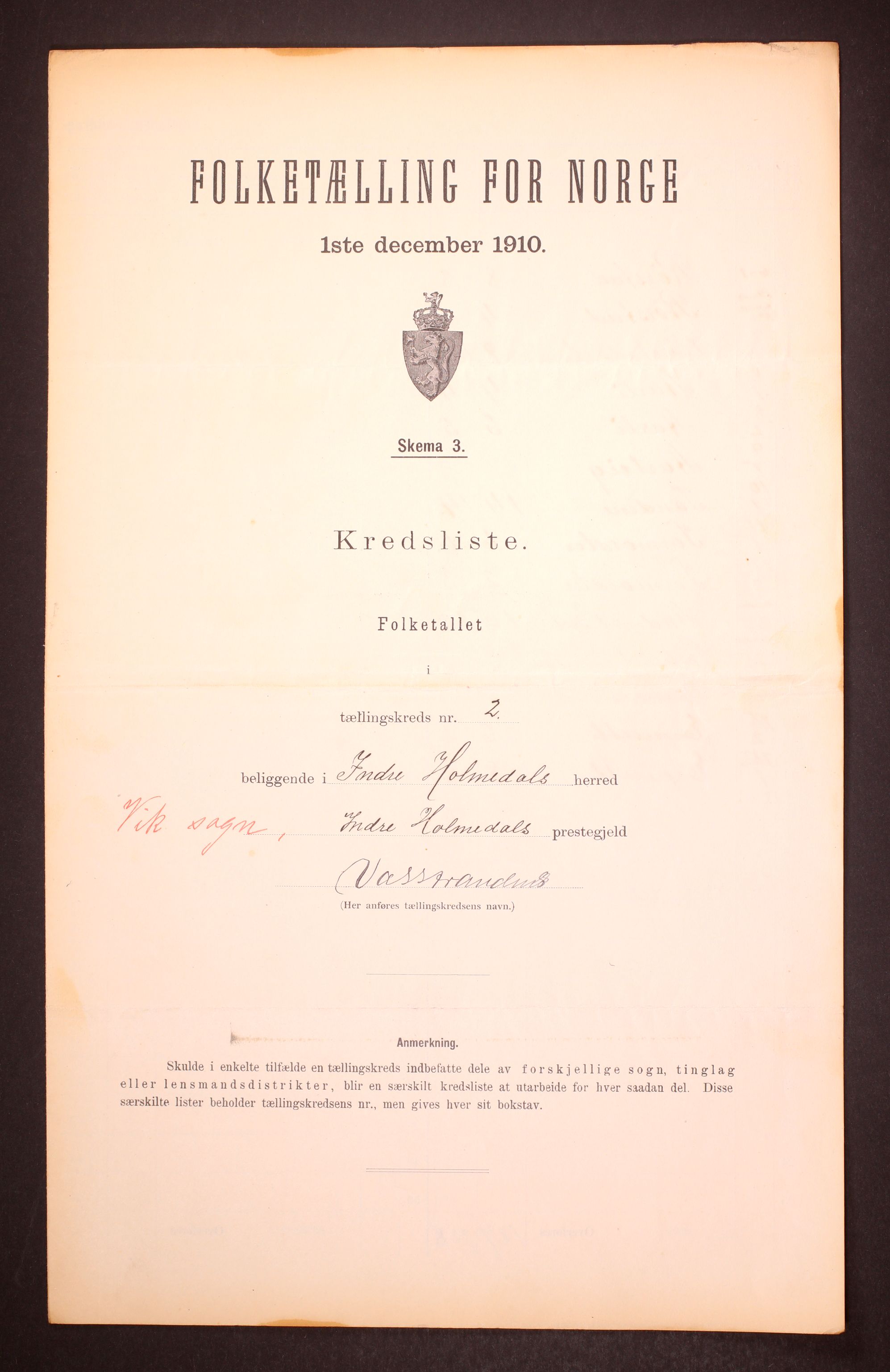 RA, 1910 census for Indre Holmedal, 1910, p. 7