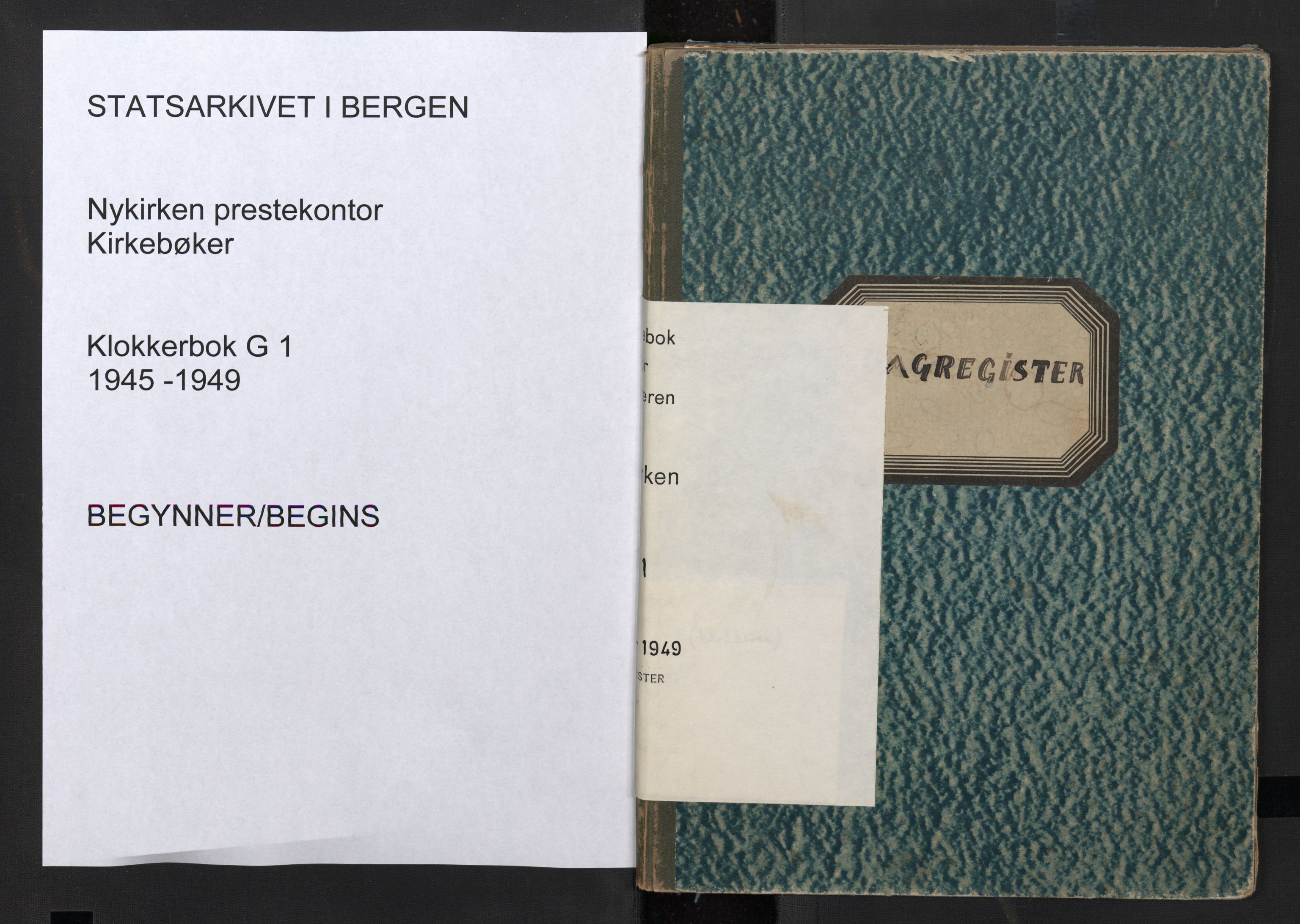 Nykirken Sokneprestembete, SAB/A-77101/H/Hab: Parish register (copy) no. G 1, 1945-1949