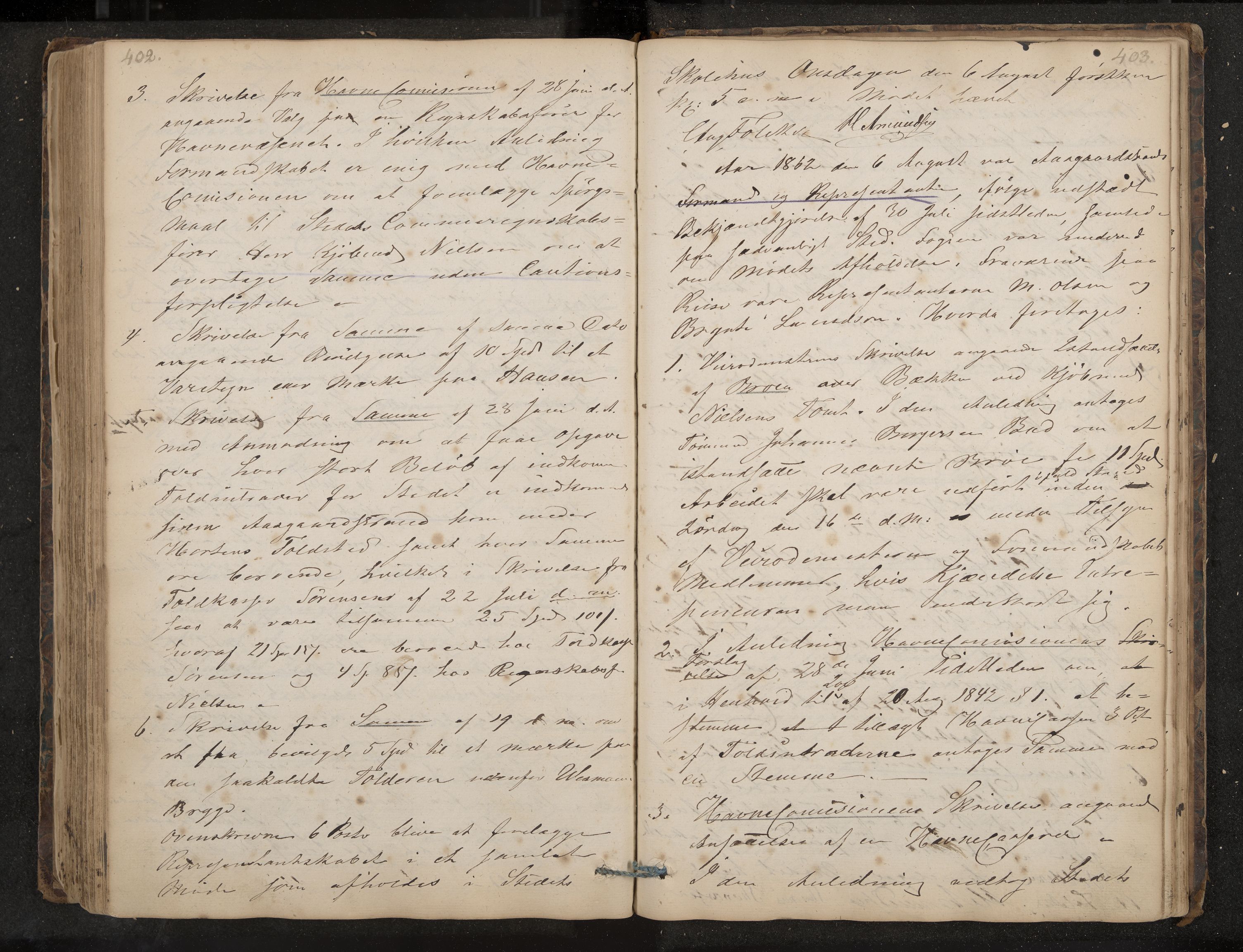 Åsgårdstrand formannskap og sentraladministrasjon, IKAK/0704021/A/L0001: Møtebok, 1838-1864, p. 402-403