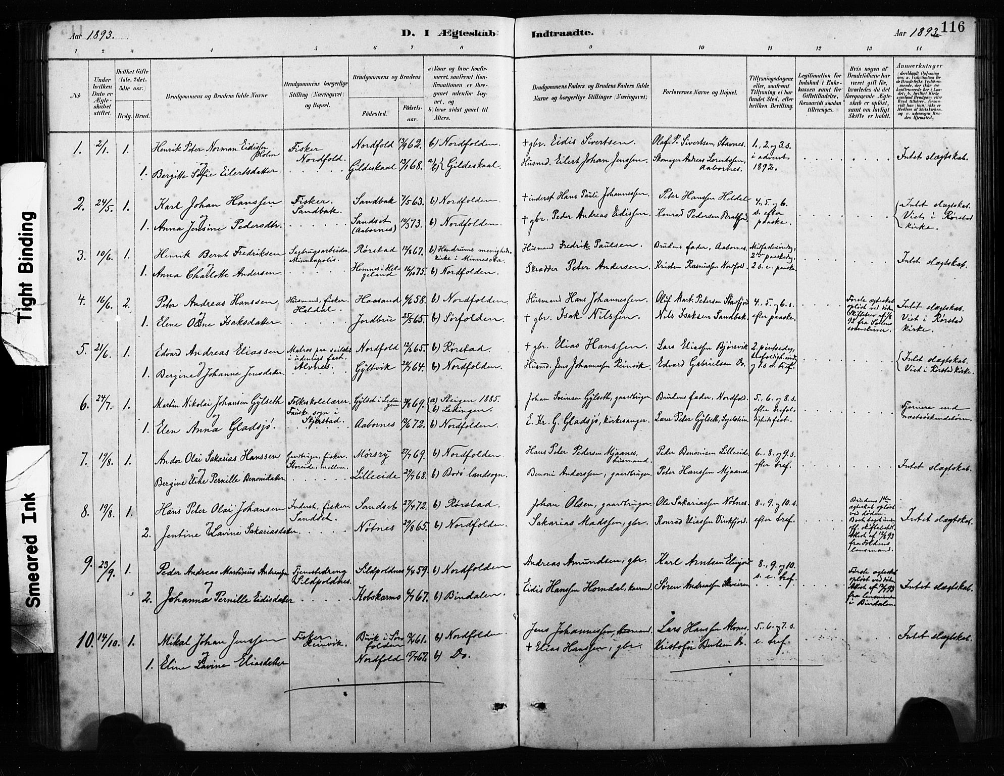 Ministerialprotokoller, klokkerbøker og fødselsregistre - Nordland, AV/SAT-A-1459/858/L0834: Parish register (copy) no. 858C01, 1884-1904, p. 116